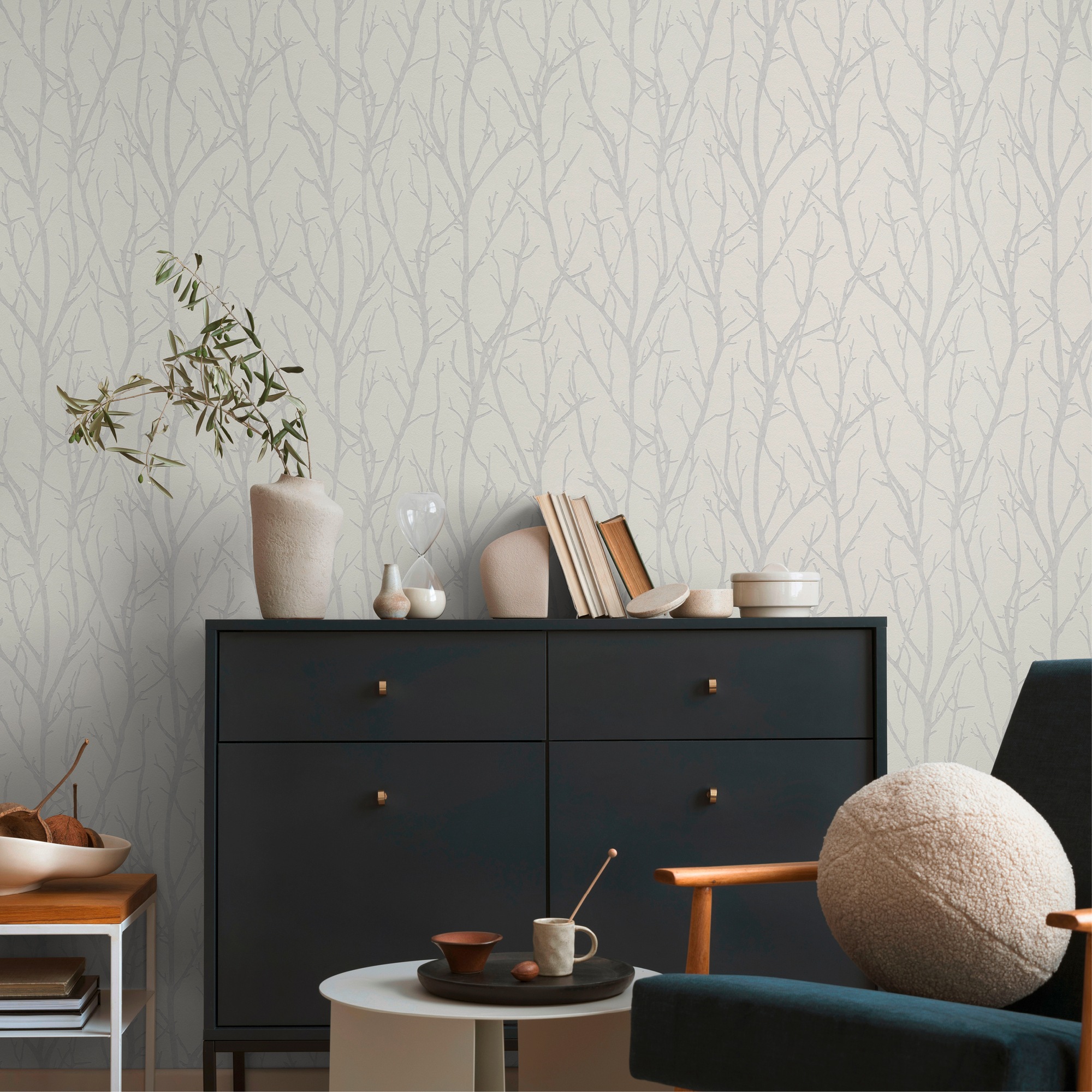 A.S. Création Vliestapete »Meistervlies« Wald | floral | natürlich strukturiert Tapete Wald Überstreichbar Tapeten Wohnzimmer Schlafzimmer Küche Optik