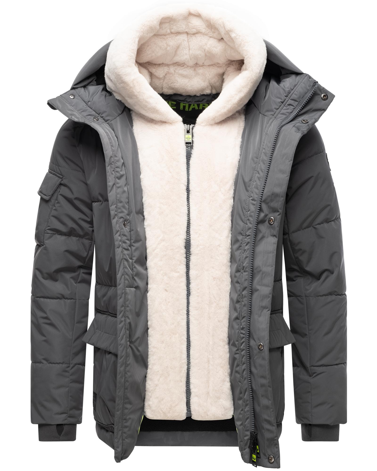 Stone Harbour Winterjacke »Lauroo XX«, mit Kapuze, urbane Herren Steppjacke mit kuscheligem Teddyfleece