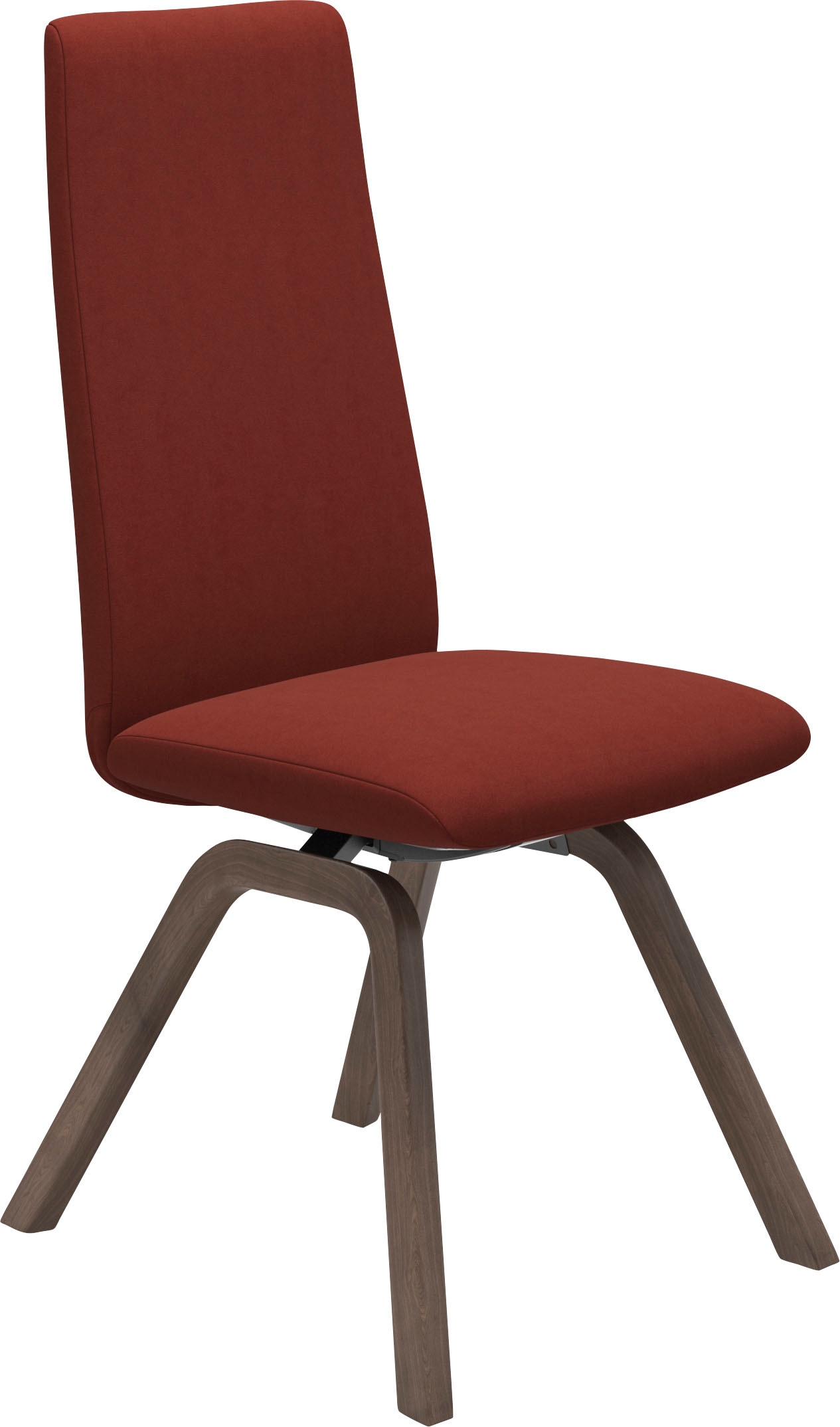 Polsterstuhl STRESSLESS "Laurel", rot (rot dinamica, walnuss), B:49cm H:105cm T:60cm, Microfaser DINAMICA (88% Polyester, 12% Polyurethan), Stühle, Polsterstuhl, High Back, Größe M, mit schräggestellten Beinen in Walnuss