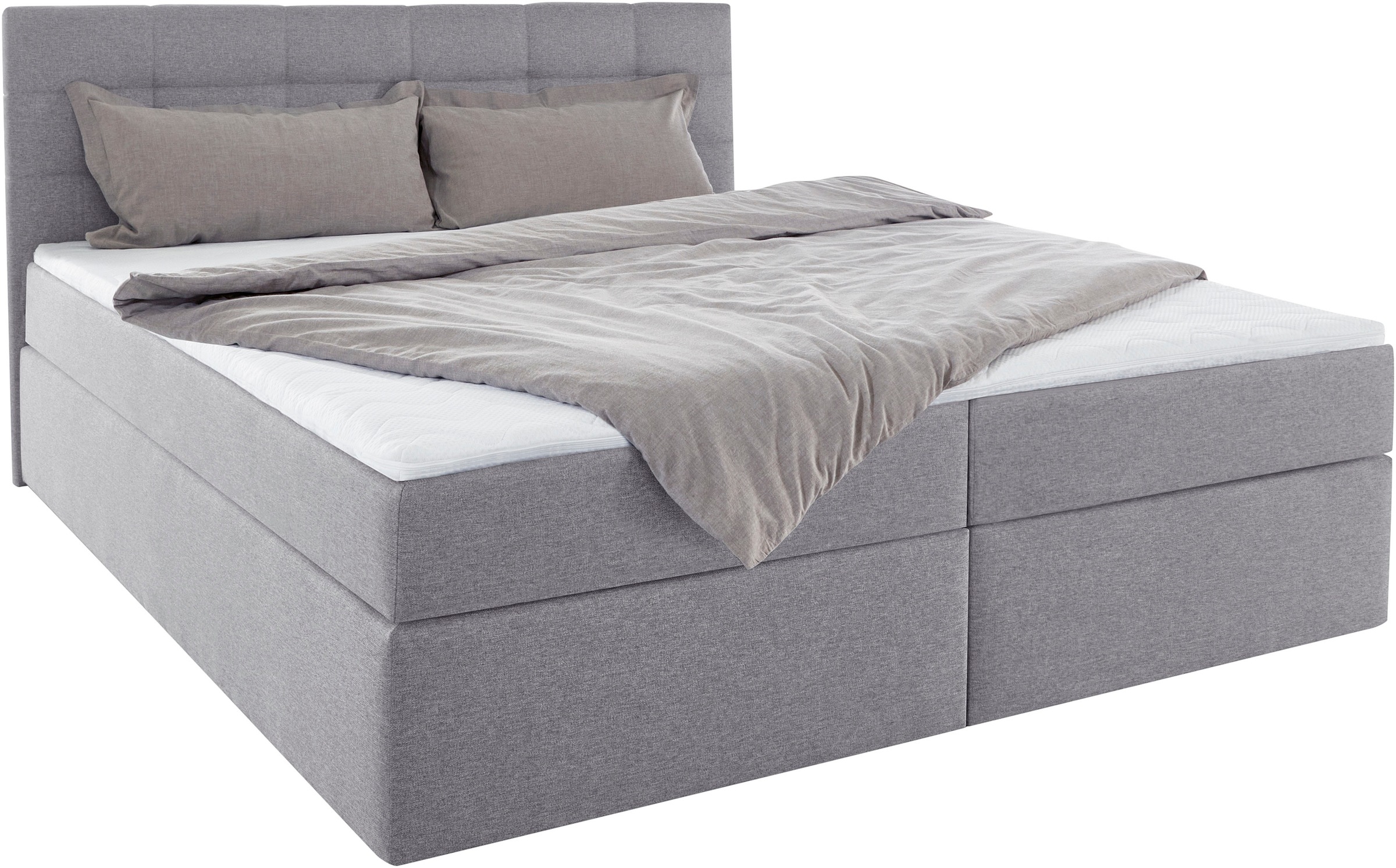 Boxbett HOME AFFAIRE "Ovalo auch in Überlänge erhältlich", grau, B:214cm L:210cm, Komplettbetten, Boxspringbett, wahlweise mit Bettkasten, in H2, H3 & H4 erhältlich, Topseller 7