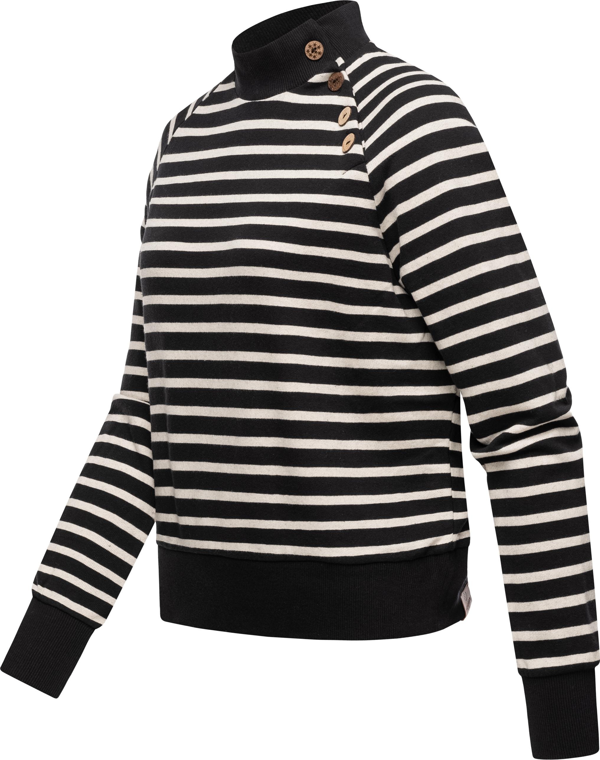 Ragwear Sweatshirt »Majjorka«, Stylisches Damen Langarmshirt mit Rippbündchen und Zierknöpfen