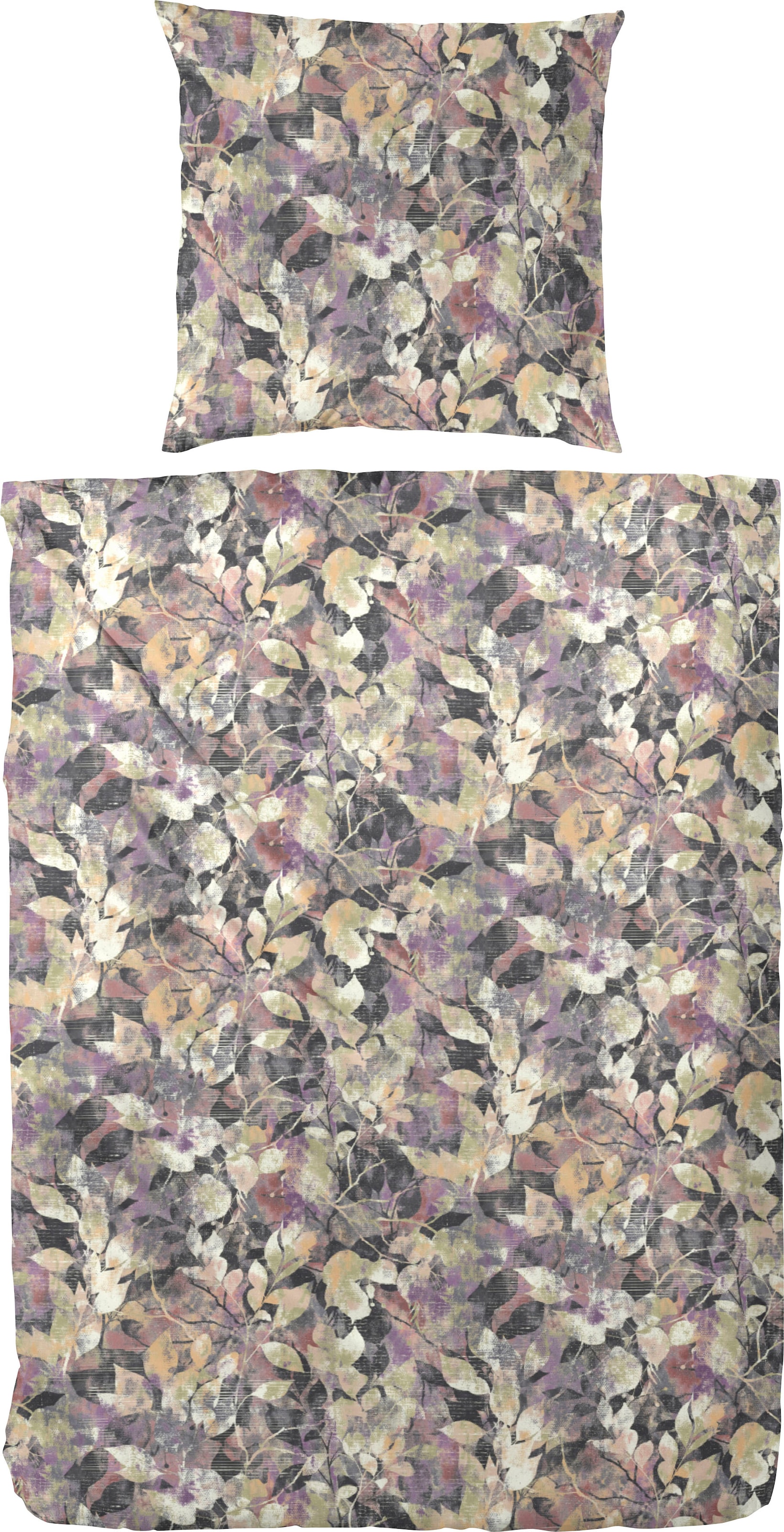 Primera Bettwäsche "Autumn Leave" 2 Stk. tlg. mit herbstlichen Blättern günstig online kaufen