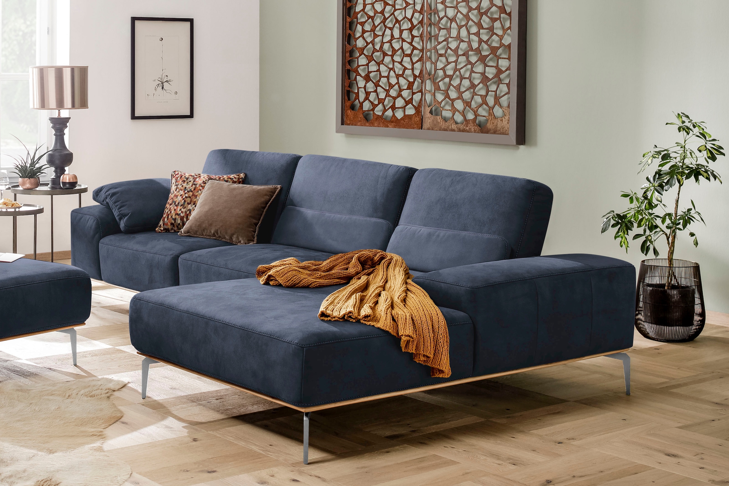 W.SCHILLIG Ecksofa "run", mit elegantem Holzsockel, Füße in Chrom glänzend, günstig online kaufen