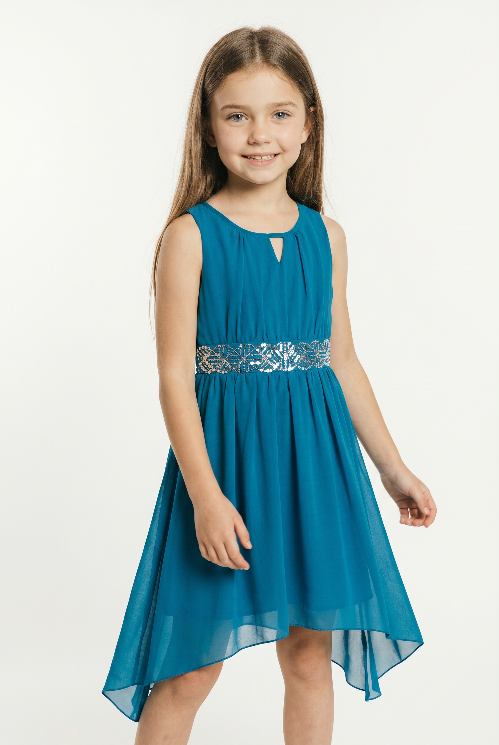 bonprix Chiffonkleid für festliche Anlässe, ärmellos, Regular Fit