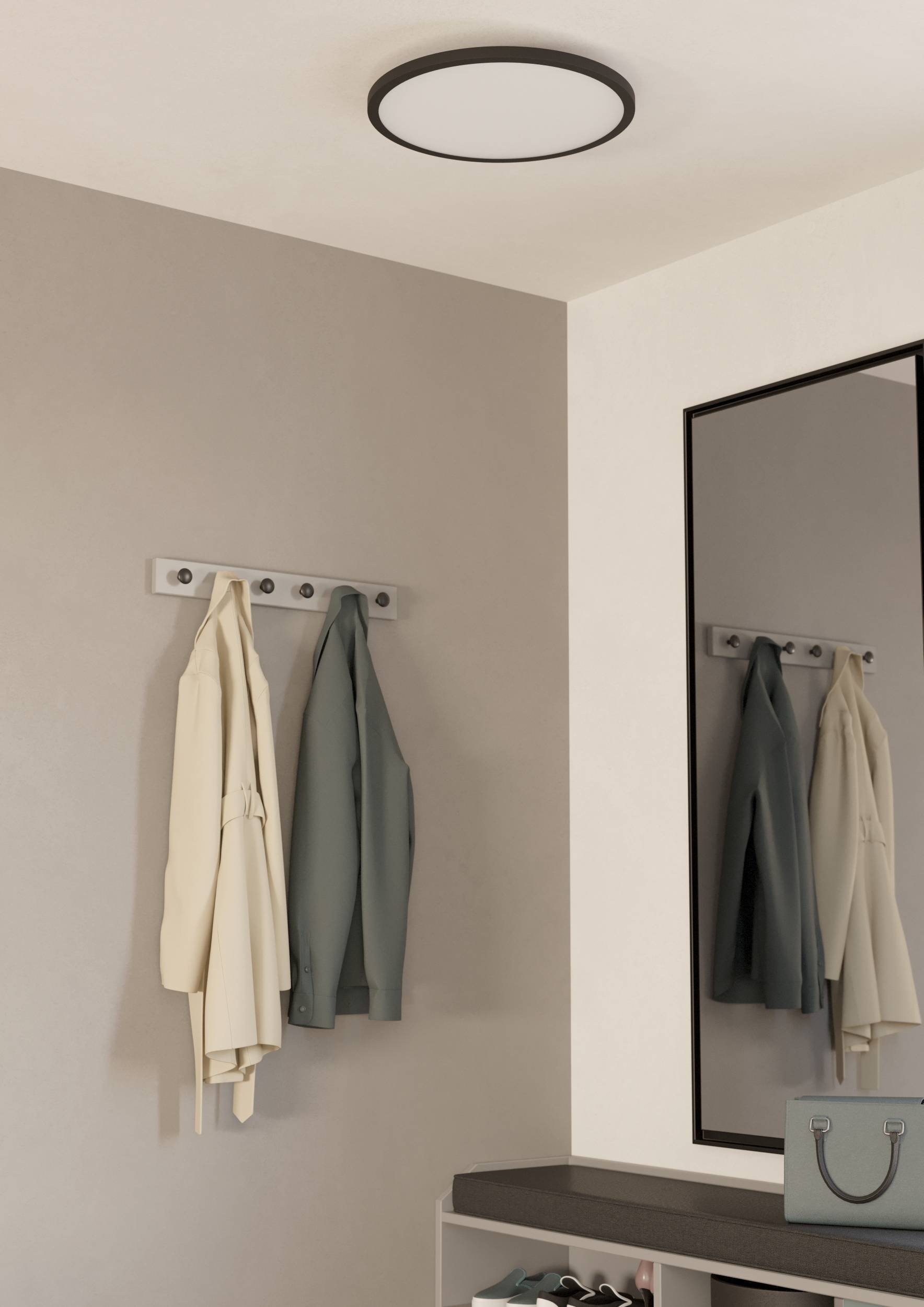 EGLO Deckenleuchte »Sarsina-Z Deckenlampe, ZigBee 3.0, Deckenlampe, Metall, Flurlampe« LED-Modul 1 Stk. Kaltweiß | Neutralweiß | Warmweiß Wand-/Deckenleuchte - H5,2 x Ø45 cm - schwarz - 33,5W inkl.