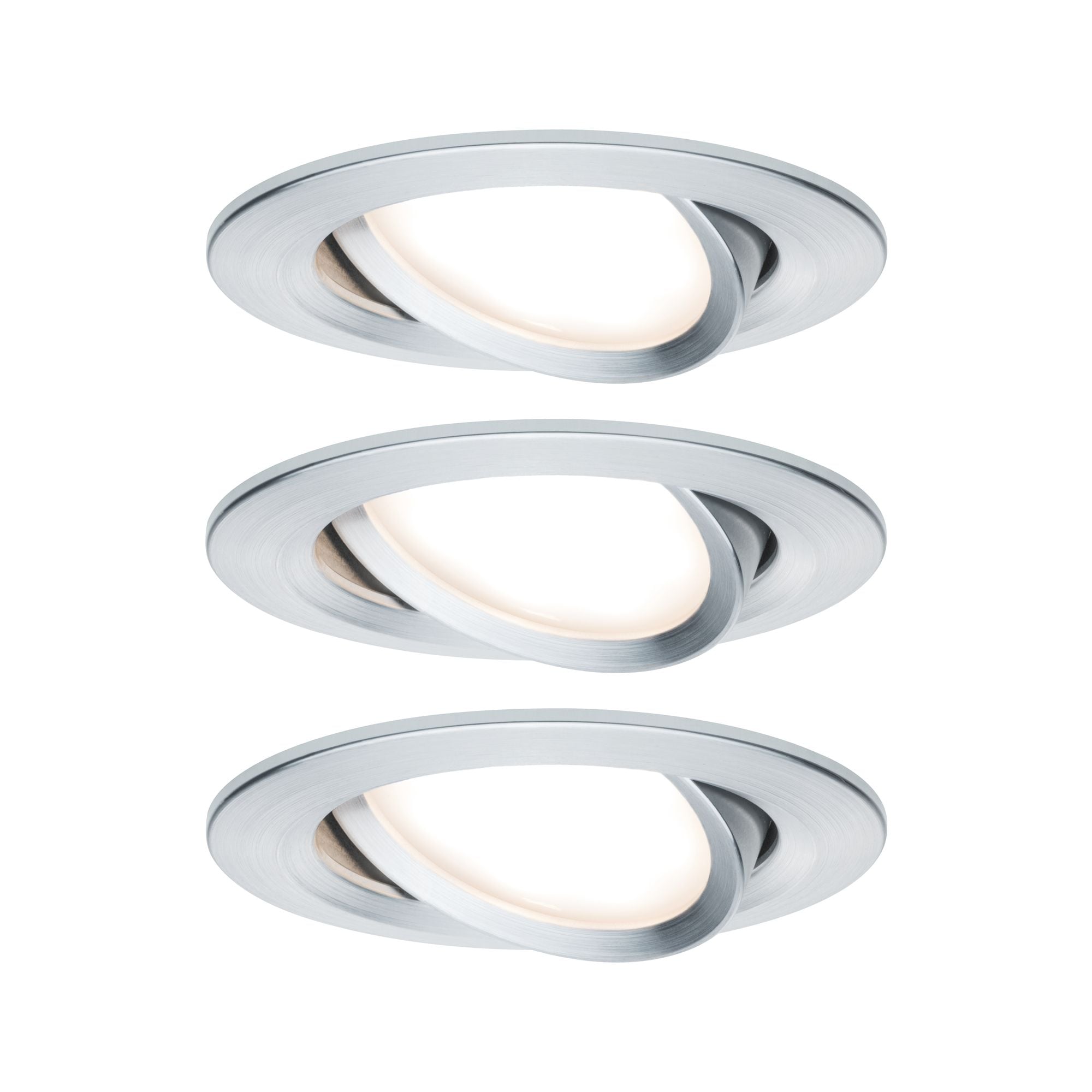 Paulmann LED Einbaustrahler dimmbar IP23 rund Alu 6,8W Coin Slim schwenkbar, 3 St., Warmweiß