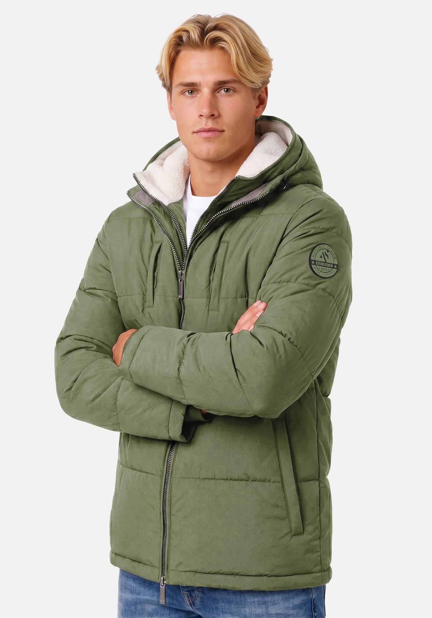 Alessandro Salvarini Winterjacke »ASFredii« mit abnehmbaren Teddy-Fleece-Innenlayer