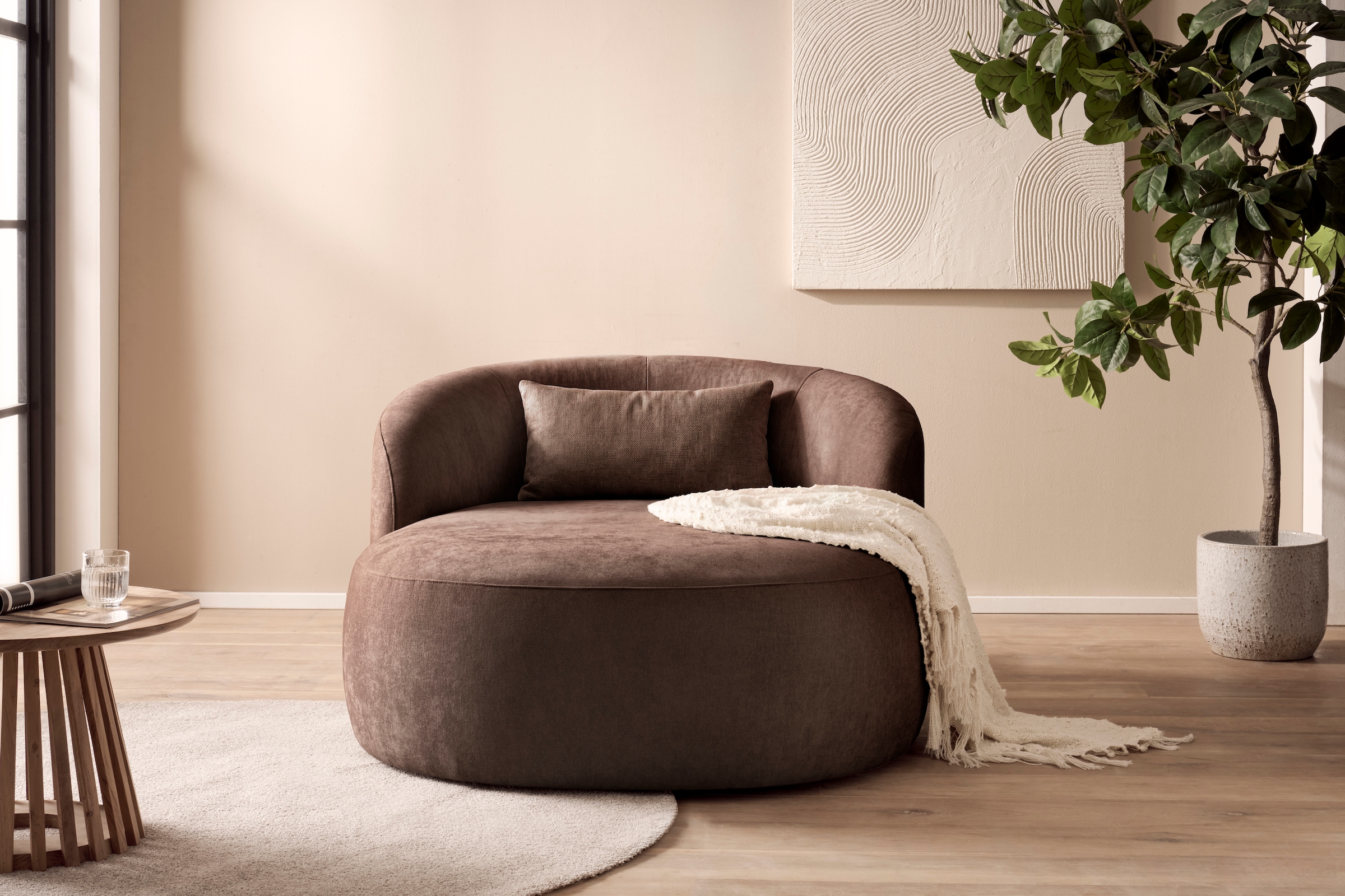 LeGer Home by Lena Gercke XXL-Sessel »Yllara, moderner Lesesessel, Loveseat mit großzügiger Sitzfläche« mit geschwungener Rückenlehne in Samt oder Struktur