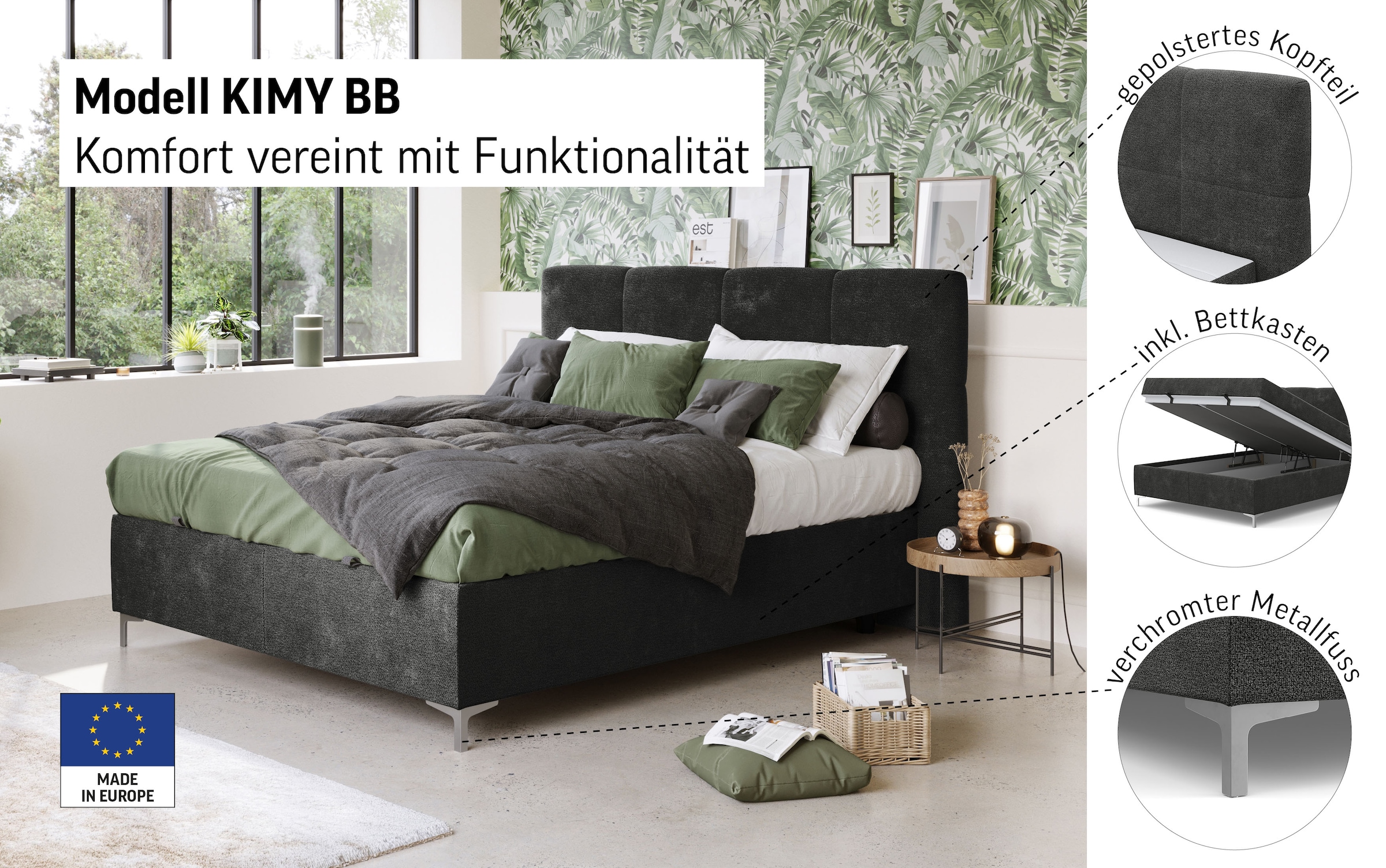 COTTA Boxbett »Kimy inkl. Bettkasten«, erhältlich in den Breiten 160x200cm & 180x200cm