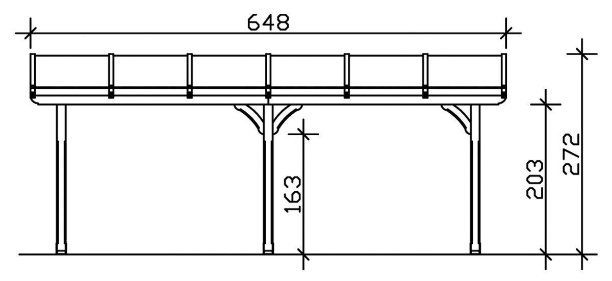 Skanholz Terrassendach »Rimini«, 648 cm Breite, verschiedene Tiefen