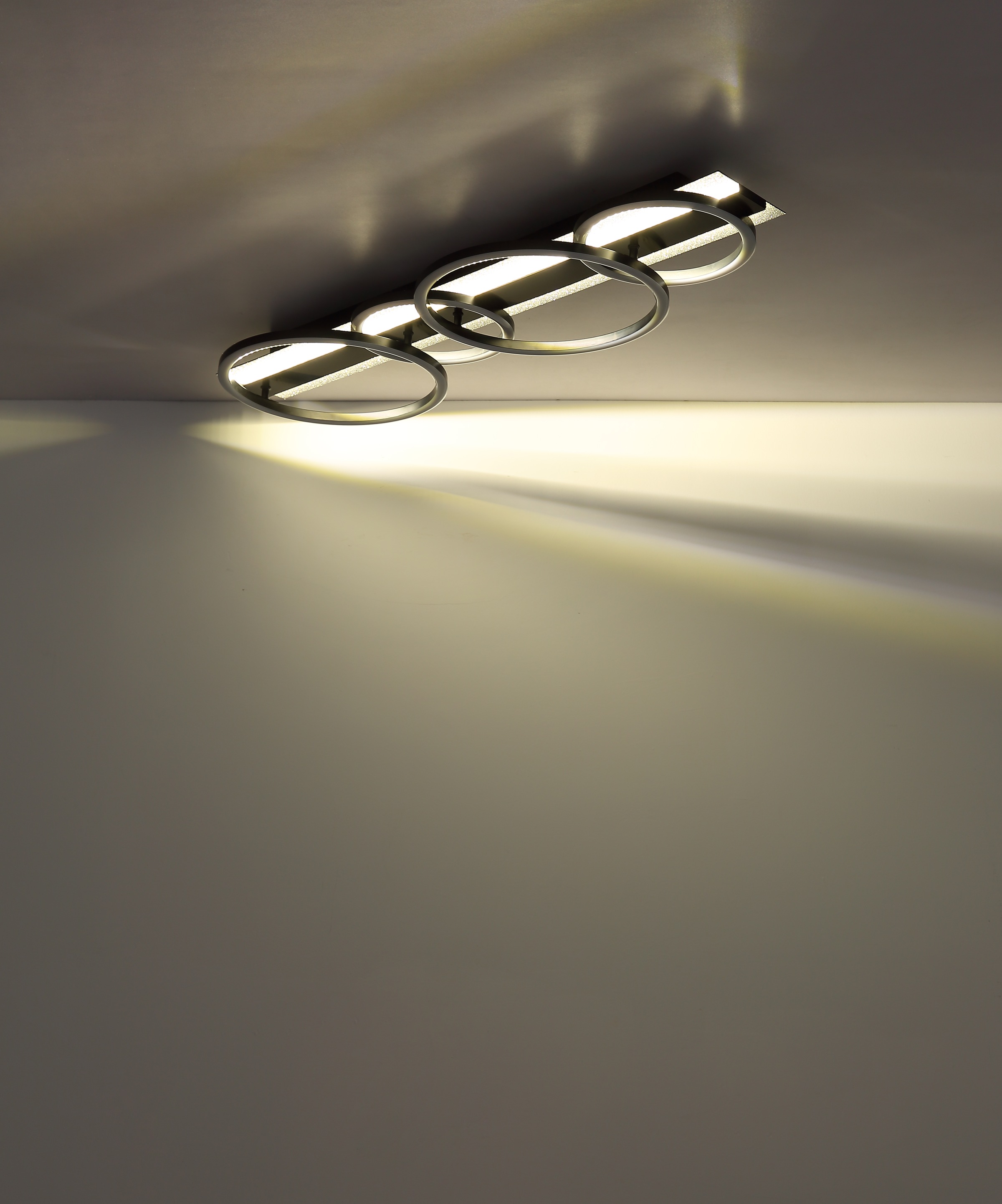 GLOBO LIGHTING Deckenleuchte »NORBERTO« LED-Modul 1 Stk. Warmweiß Deckenleuchte Schwarz/Silber, LED 55W, 3 Stufen Ringe