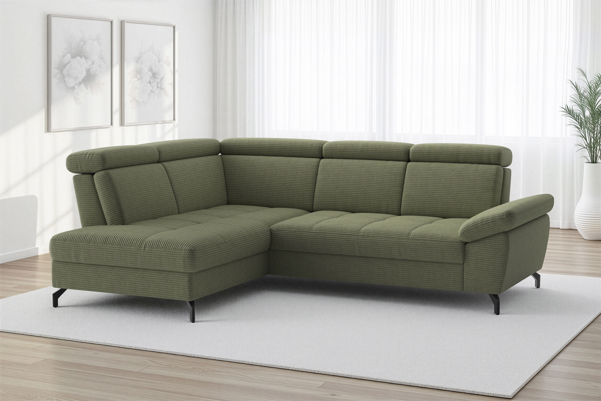 sit&more Ecksofa "Vanity; L-Form, B. 254 cm" Inkl.Sitz-,Kopf-und Armteilverstellung
