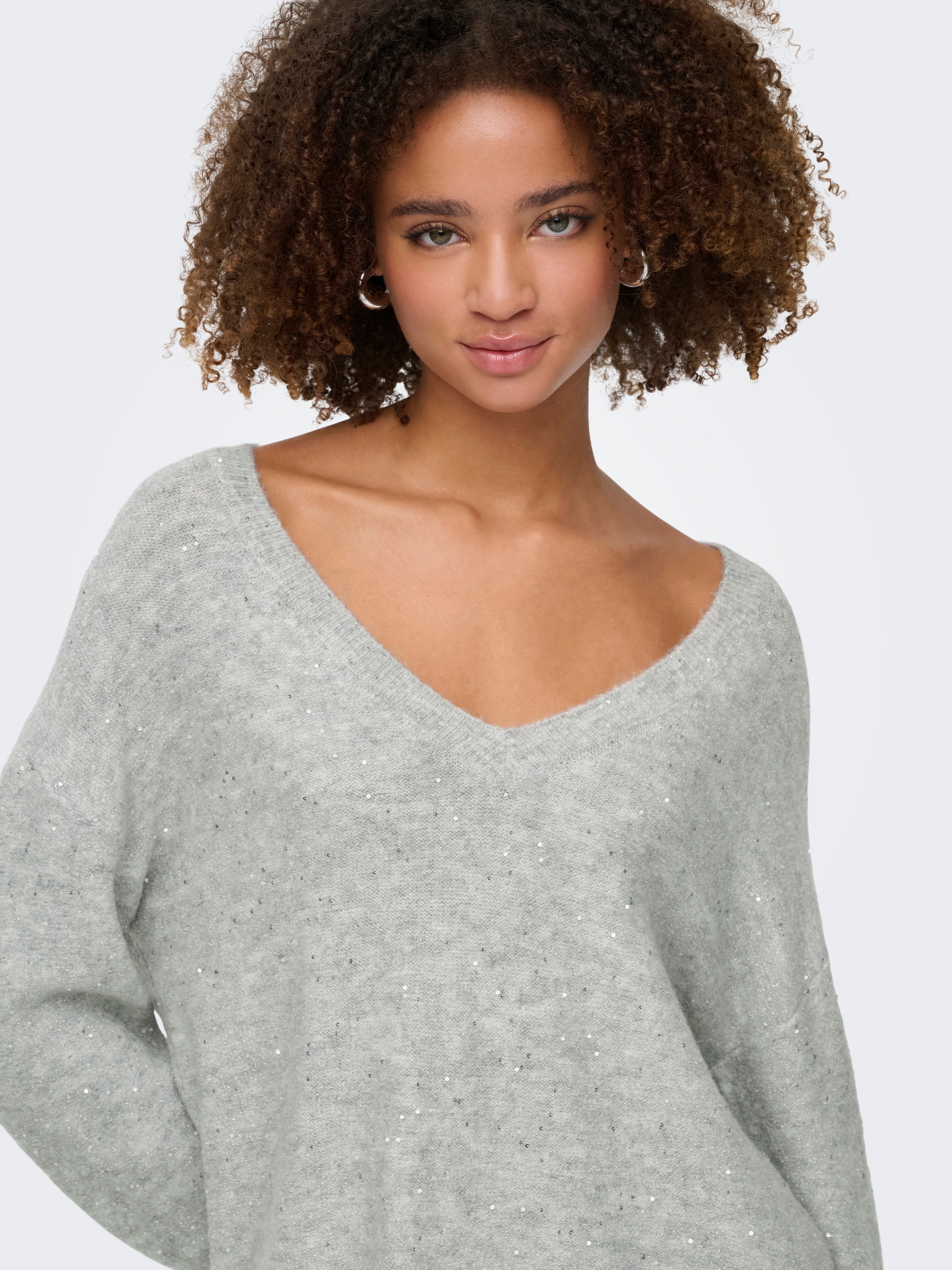 Thumbnail - ONLY Strickpullover "ONLARIZONA LS SEQUINS V-NECK PUL KNT"