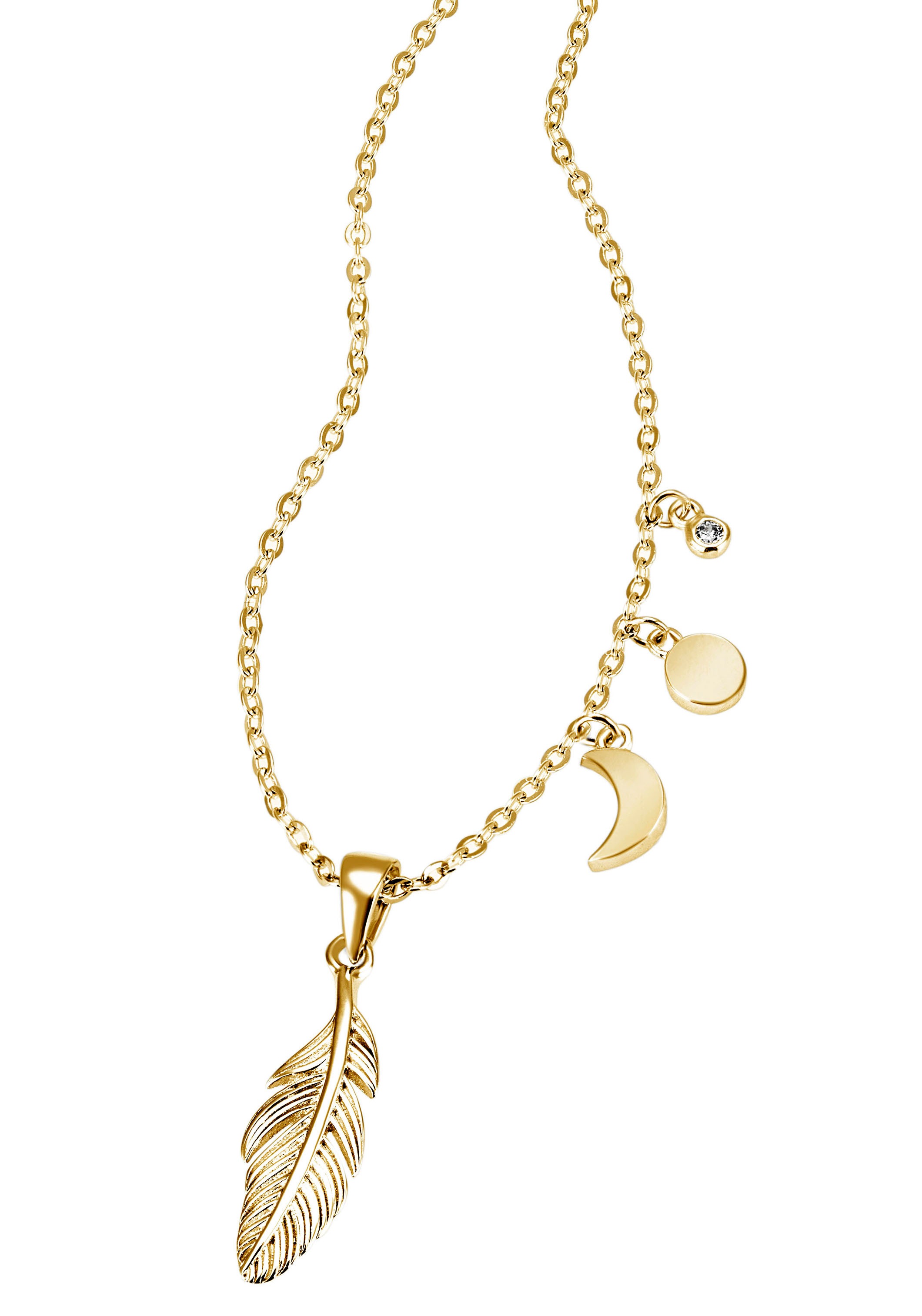Firetti Kette mit Anhänger »Feder« mit Zirkonia (synth.)