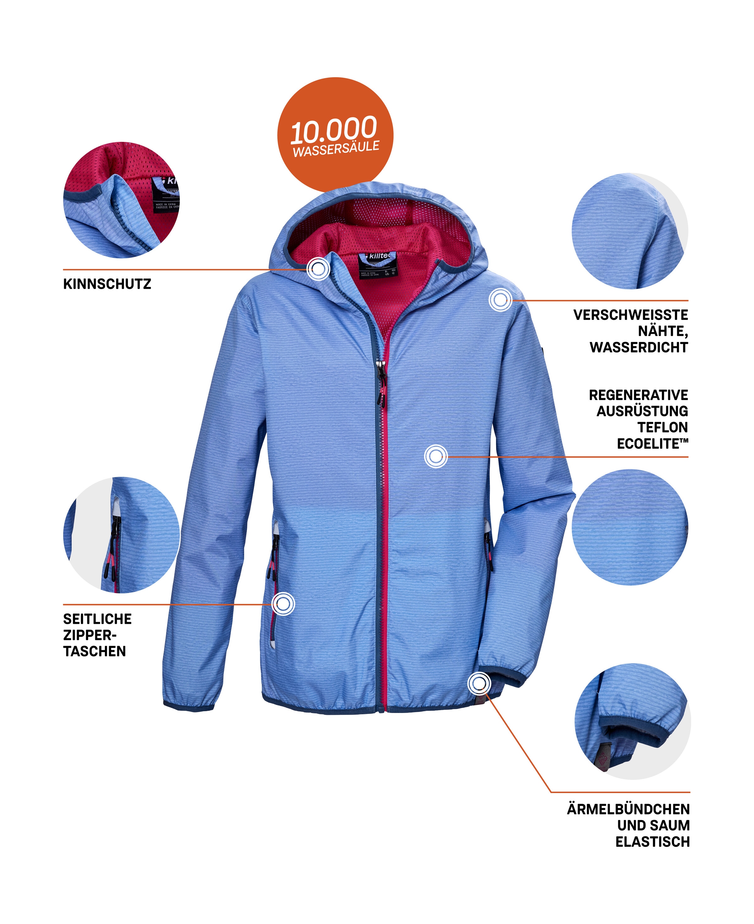 Killtec Funktionsjacke »KOS 138 GRLS JCKT« Kinderjacke: wasserdicht, reflektierend, elastisch
