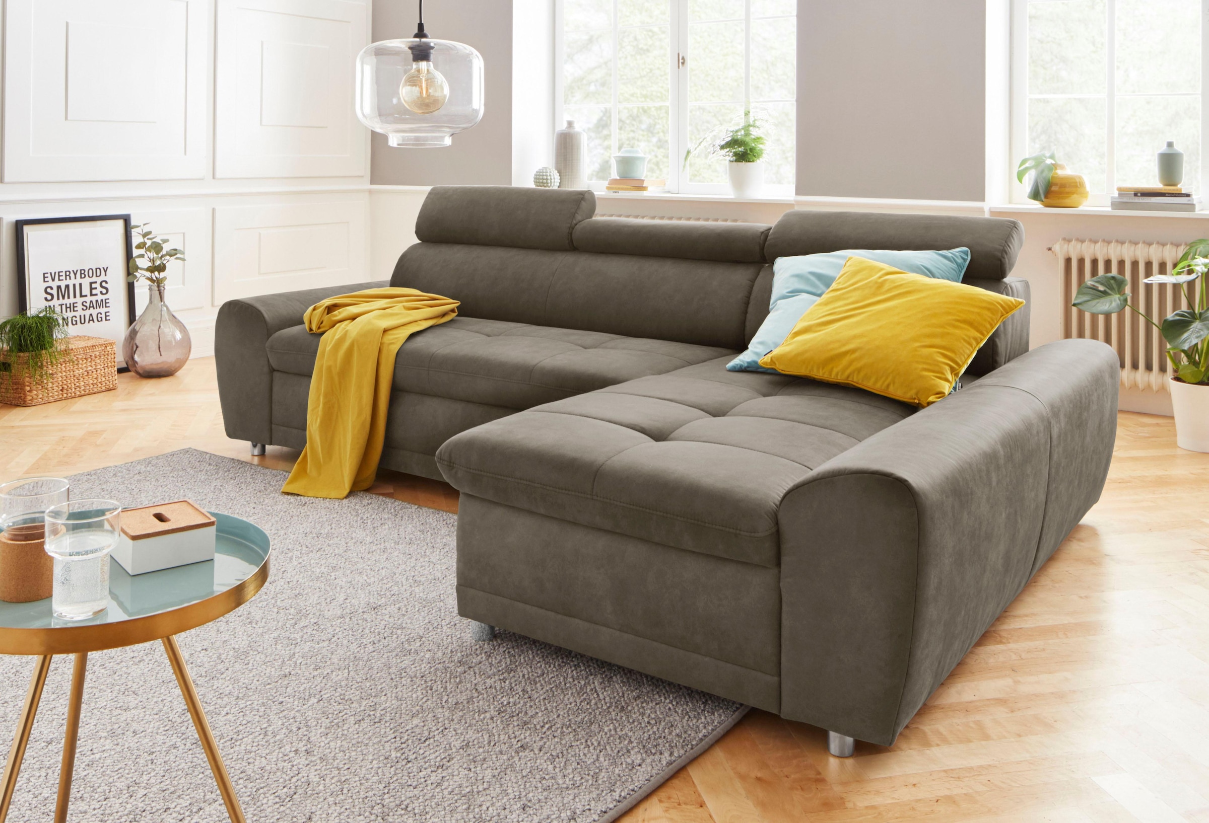 Sit & More Riva L-Shape Corner Sofa Taupe 7
