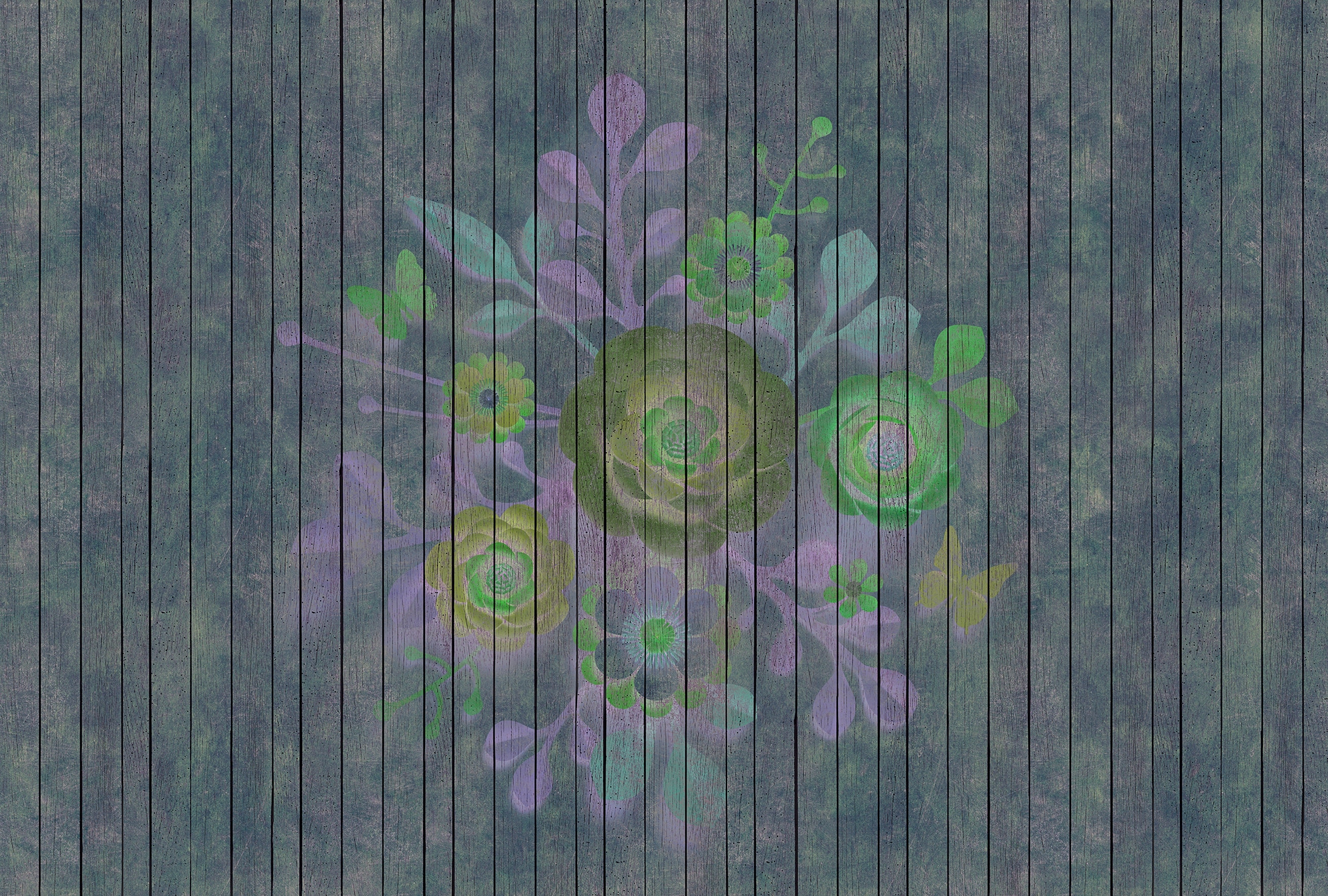 living walls Fototapete "Walls by Patel Spray Bouquet 2" glatt Vlies, Wand, Schräge