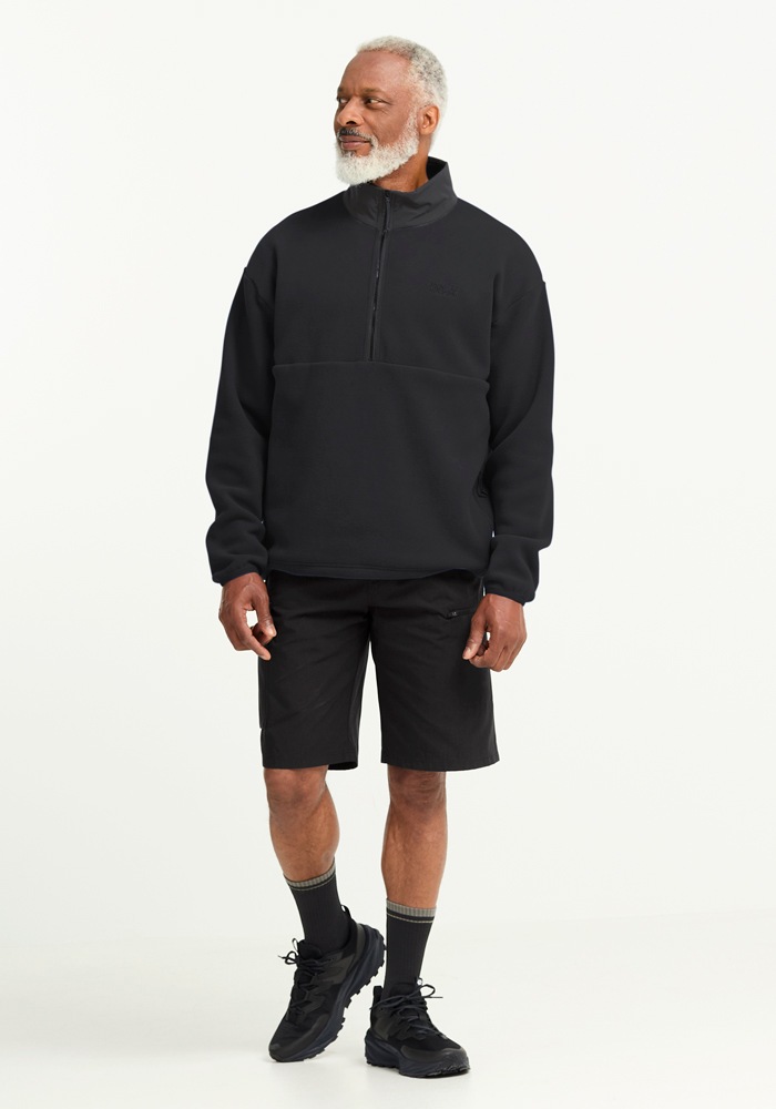 Stehkragenpullover JACK WOLFSKIN "SUMETRO HZ M", Herren, Gr. XXXL (60), schwarz, Obermaterial: 100% POLYESTER. Futter: 100% POLYESTER, Pullover Stehkragenpullover 2
