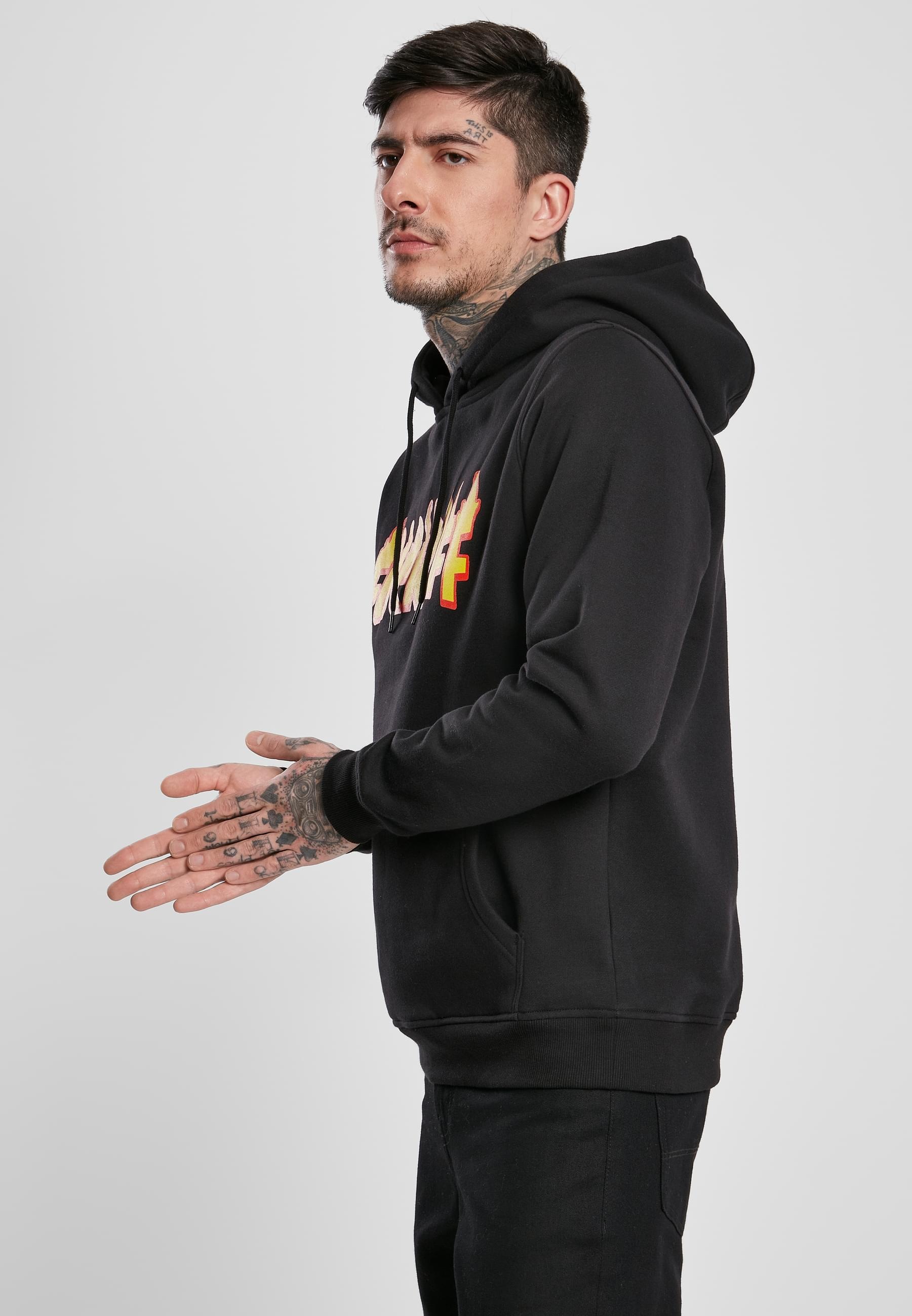 MisterTee Sweatshirt »MisterTee Herren Fuck Off Flames Hoody«, (1 tlg.)