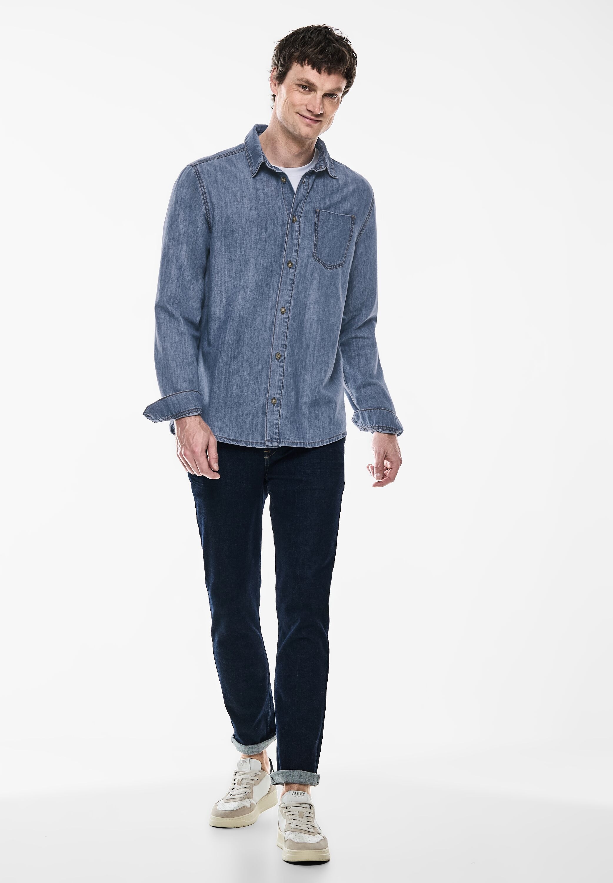 Thumbnail - STREET ONE MEN Jeanshemd, aus reiner Baumwolle