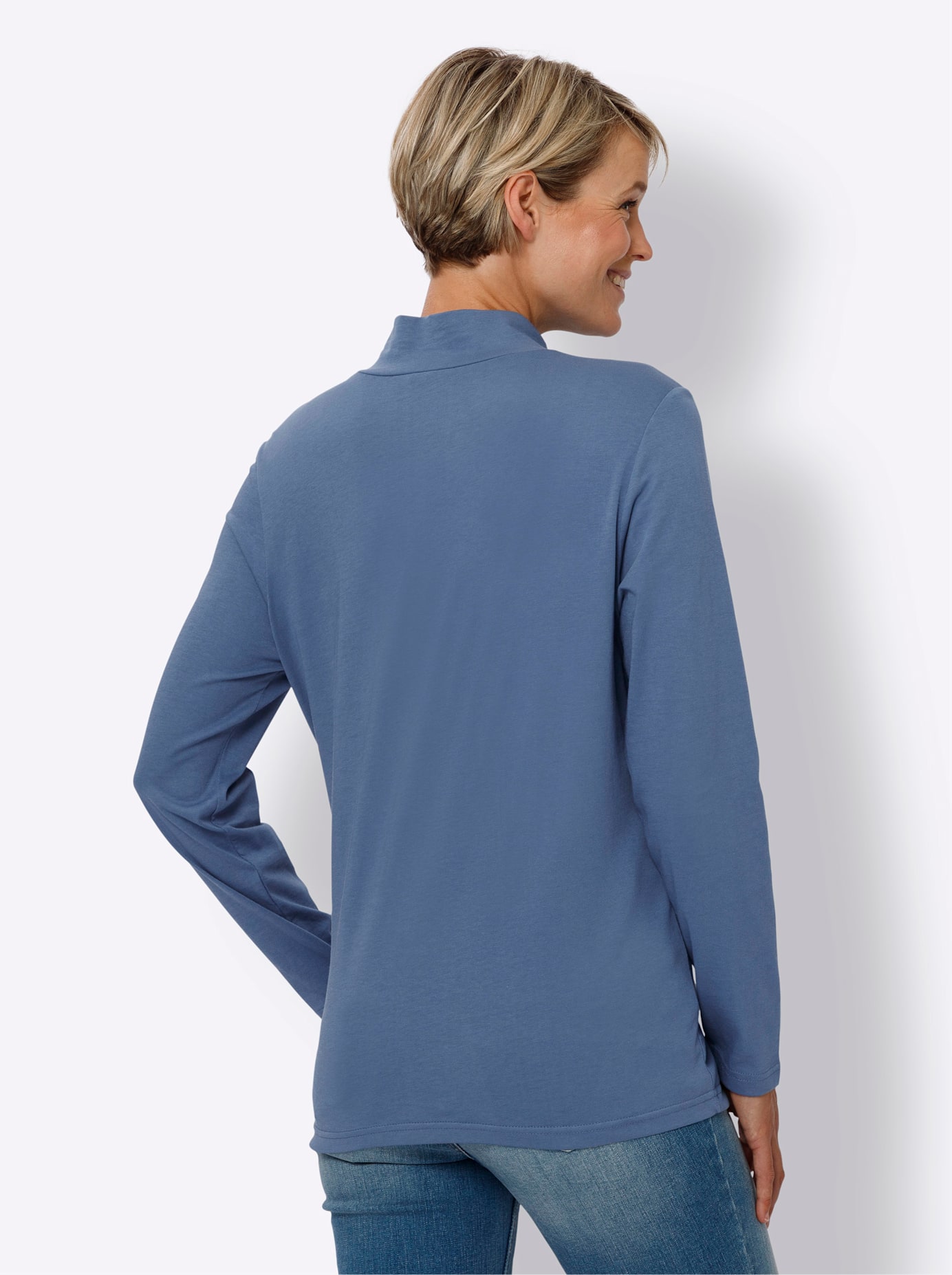 Thumbnail - Classic Basics Langarmshirt "Stehkragen-Shirt" 1 Stk.