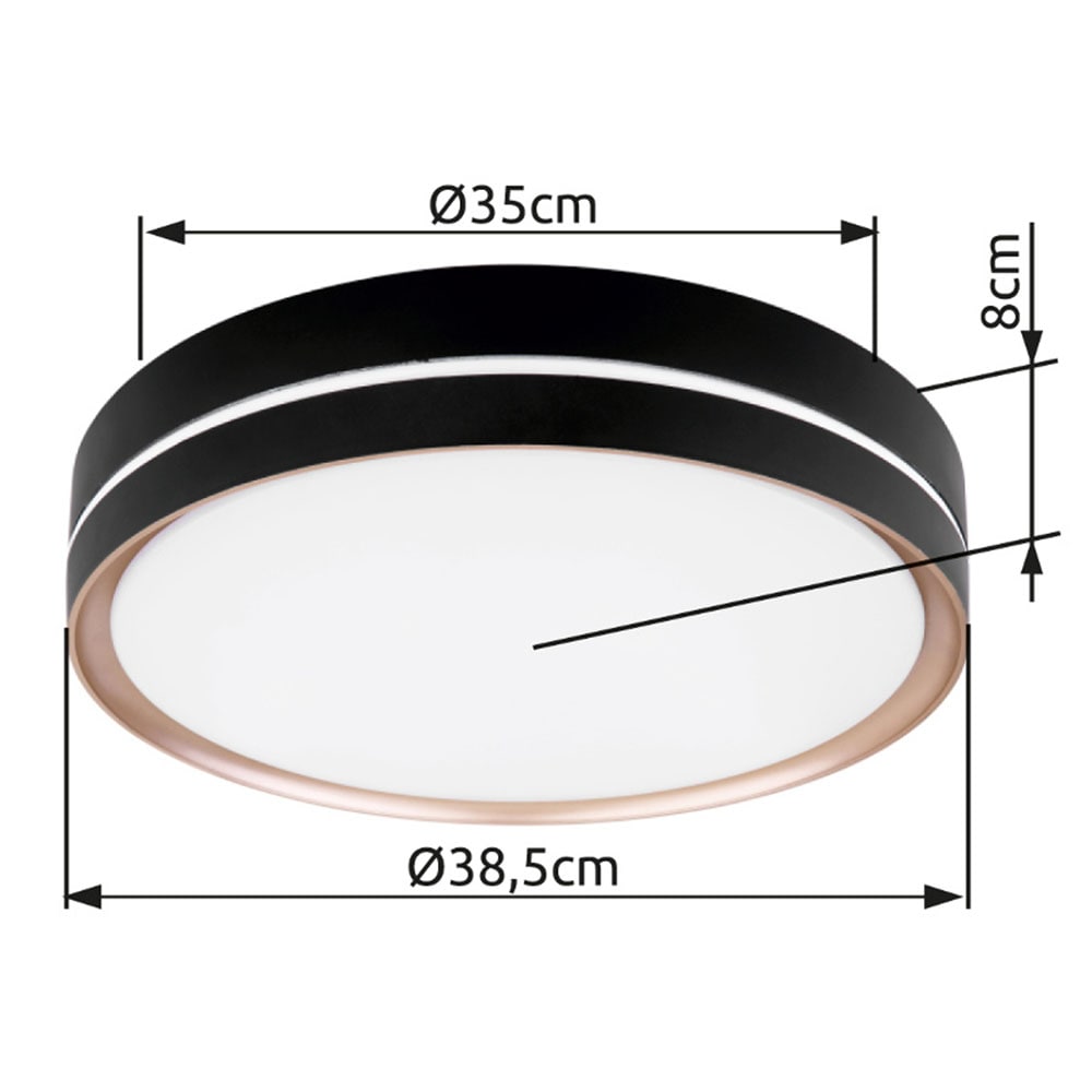 GLOBO LIGHTING Deckenleuchte »MANNI« LED-Modul 1 Stk. Deckenleuchte schwarz/bronze, LED dimmbar, Fernbedienung