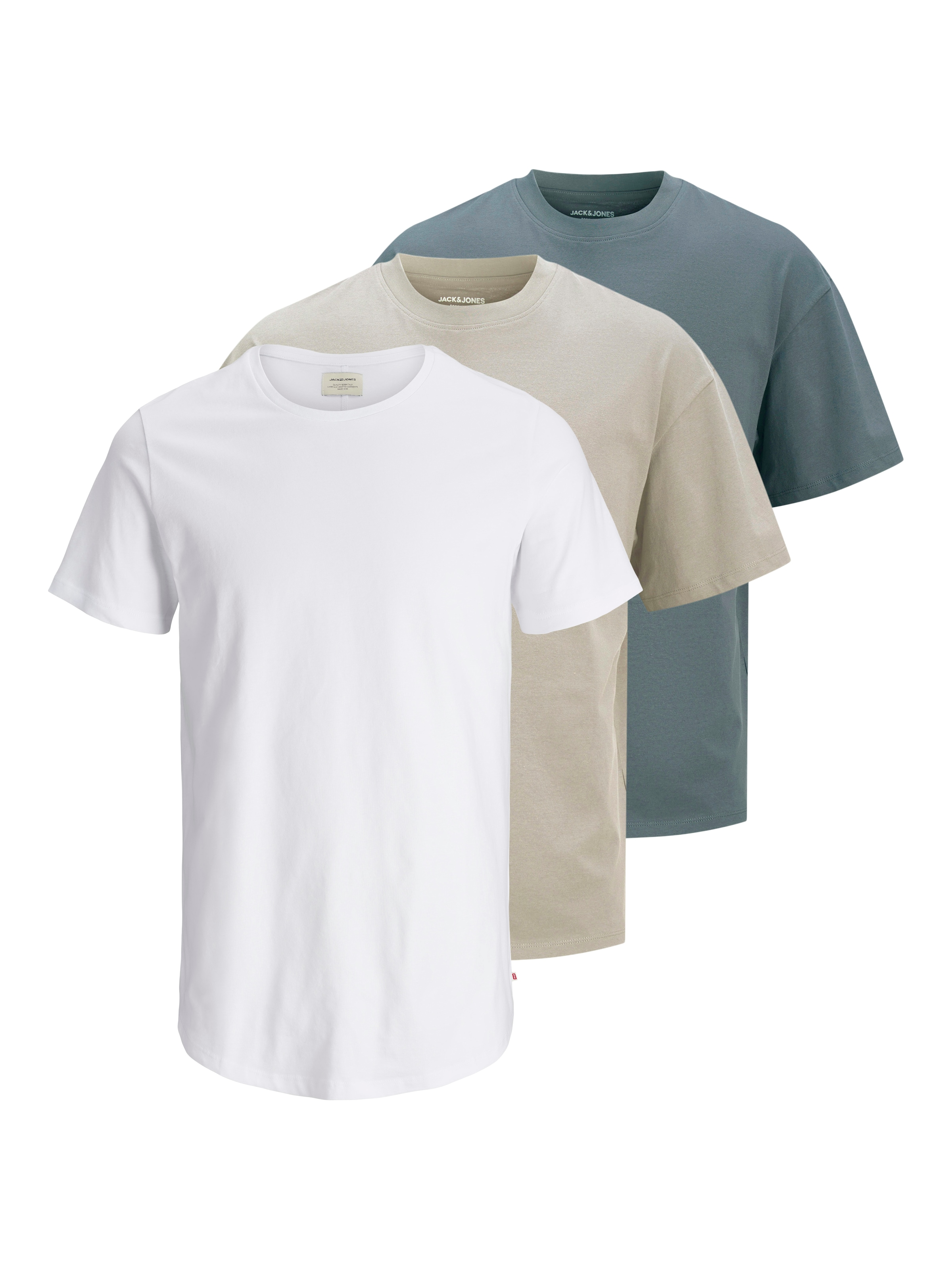 Jack & Jones Kurzarmshirt "JJHUGO LOOSE TEE SS CREW NECK 3PK MP" Baumwolle, günstig online kaufen