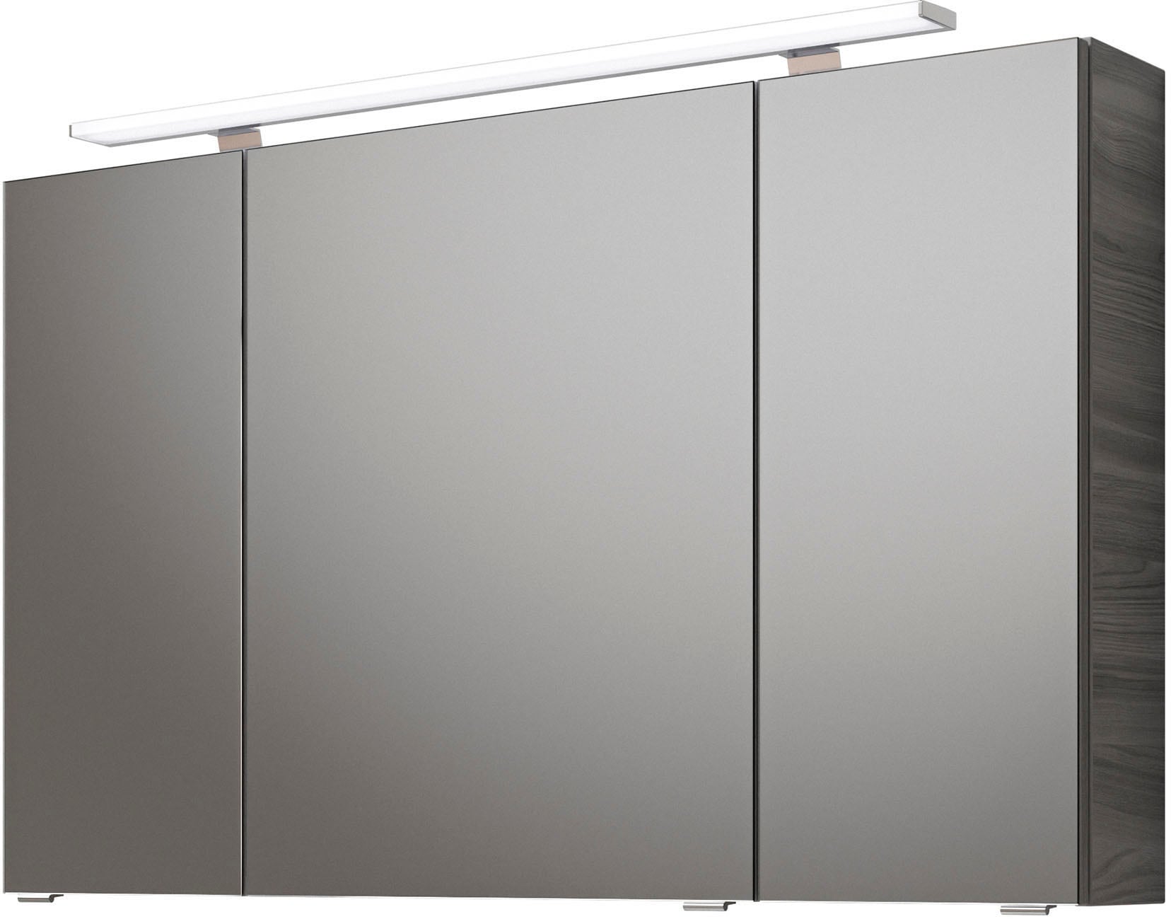 Saphir Badmöbel-Set »Serie 6025 2-teilig Mineralmarmor-Waschtisch mit LED-Spiegelschrank«, (2 St.), Waschplatz 132cm breit, 4 Schubladen, 2 Spiegel-Türen, inkl Türdämpfer