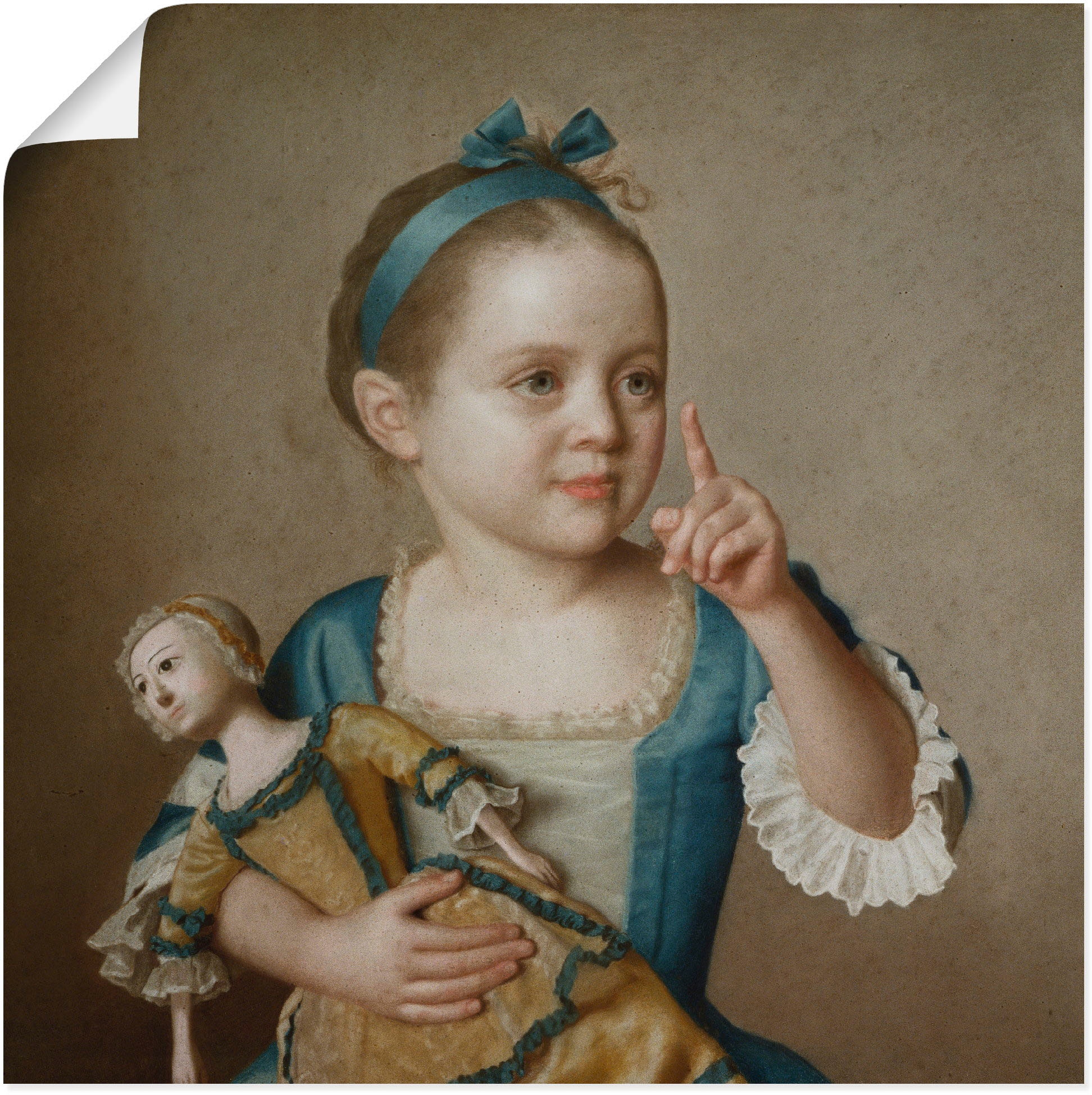 Wandbild »Mädchen mit Puppe.«, Kind, (1 St.), als Leinwandbild, Poster in verschied....