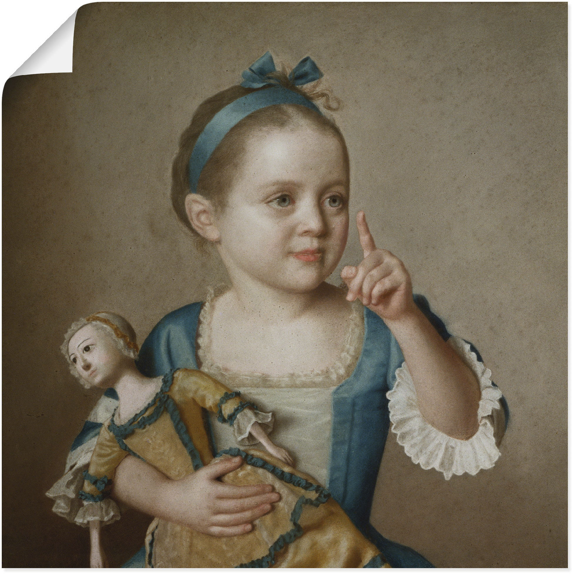 Artland Poster "Mädchen mit Puppe." 1 Stk. tlg. ohne Rahmen