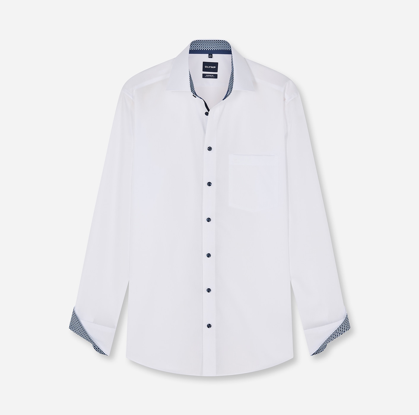 OLYMP Langarmhemd "Luxor" Businesshemd, New-Kentkragen, Comfort Fit