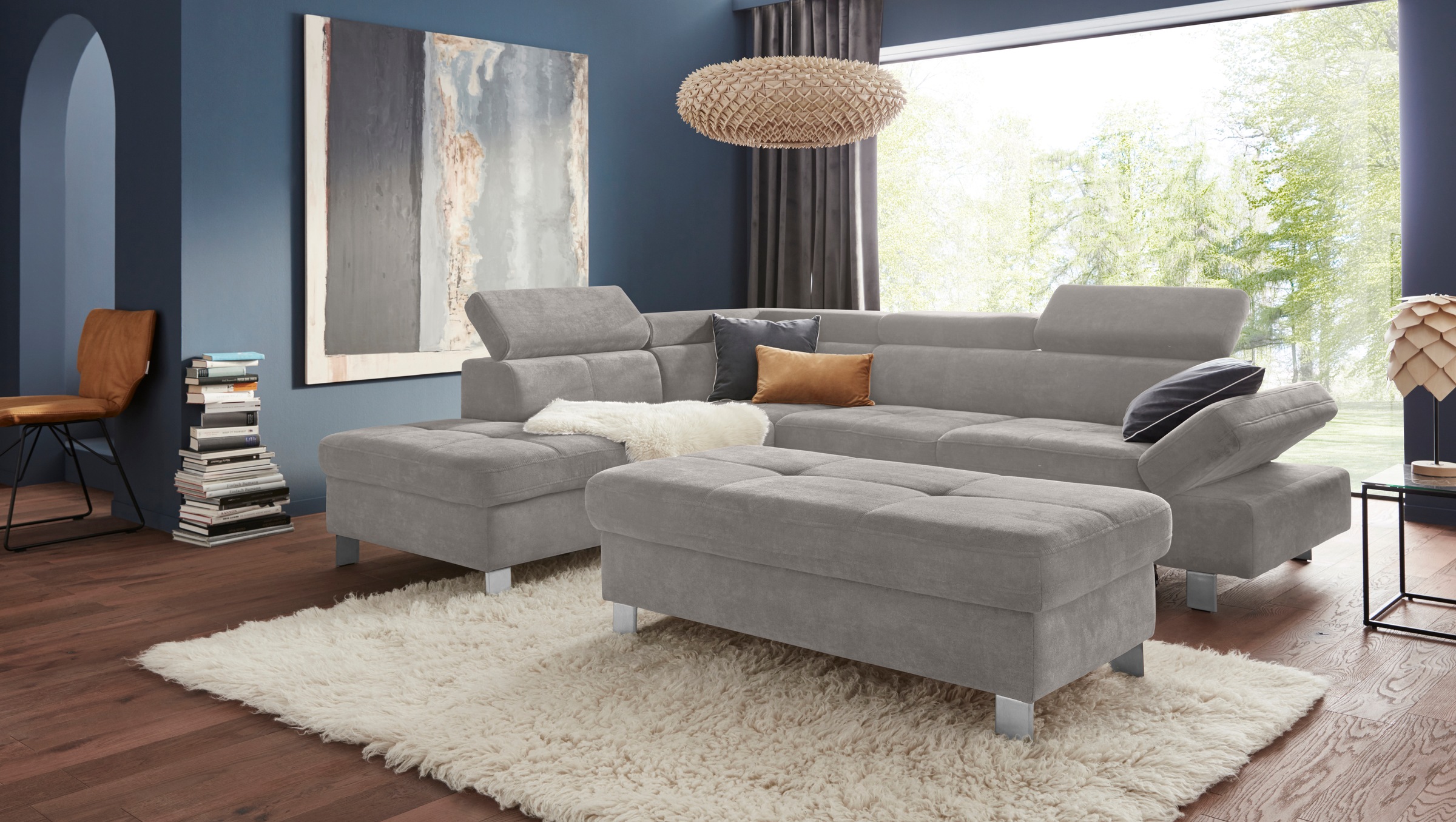 exxpo - sofa fashion Ecksofa »Fiji, L-Form«, mit Kopf- bzw. Rückenverstellung, wahlweise mit Bettfunktion