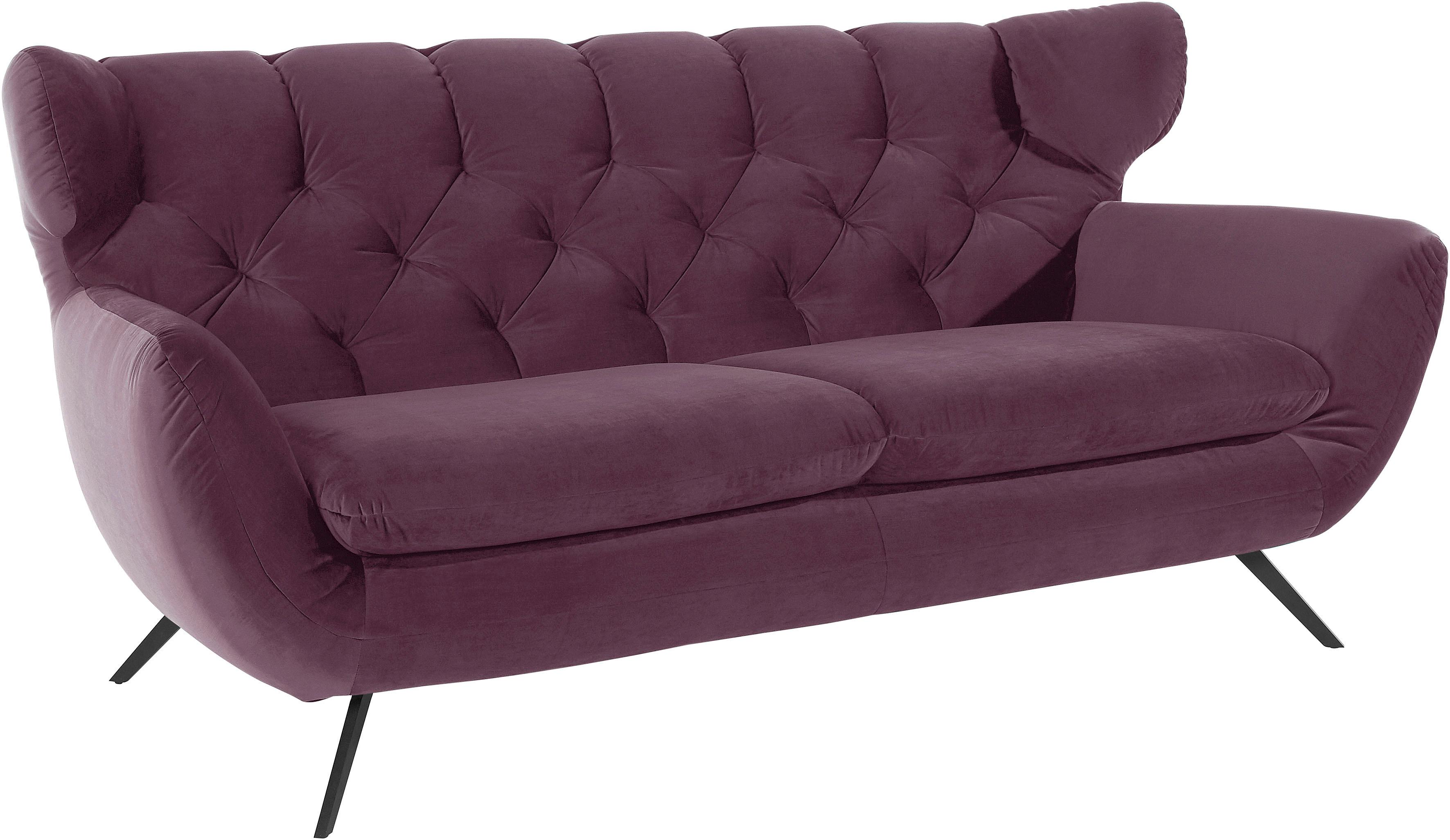 3C Candy 2,5-Sitzer "Beatrice, extravagantes Megasofa, bequem, Küchensofa, Breite 200cm" mit Rückensteppung im Rautenmuster, in Samt Optik oder in Breitcord
