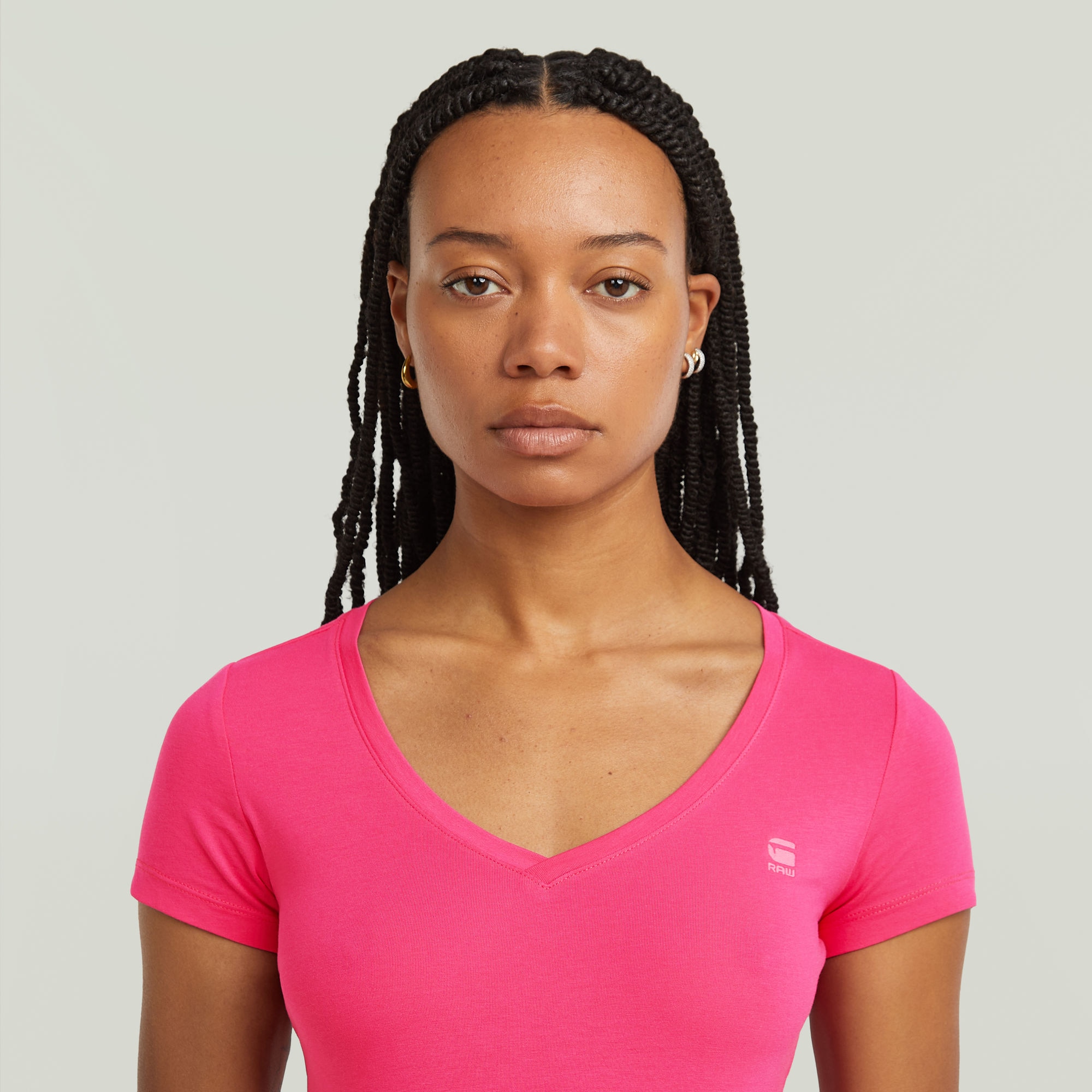 G-STAR V-Shirt »Base v t wmn cap sl«, mit kleinem Logodruck vorne
