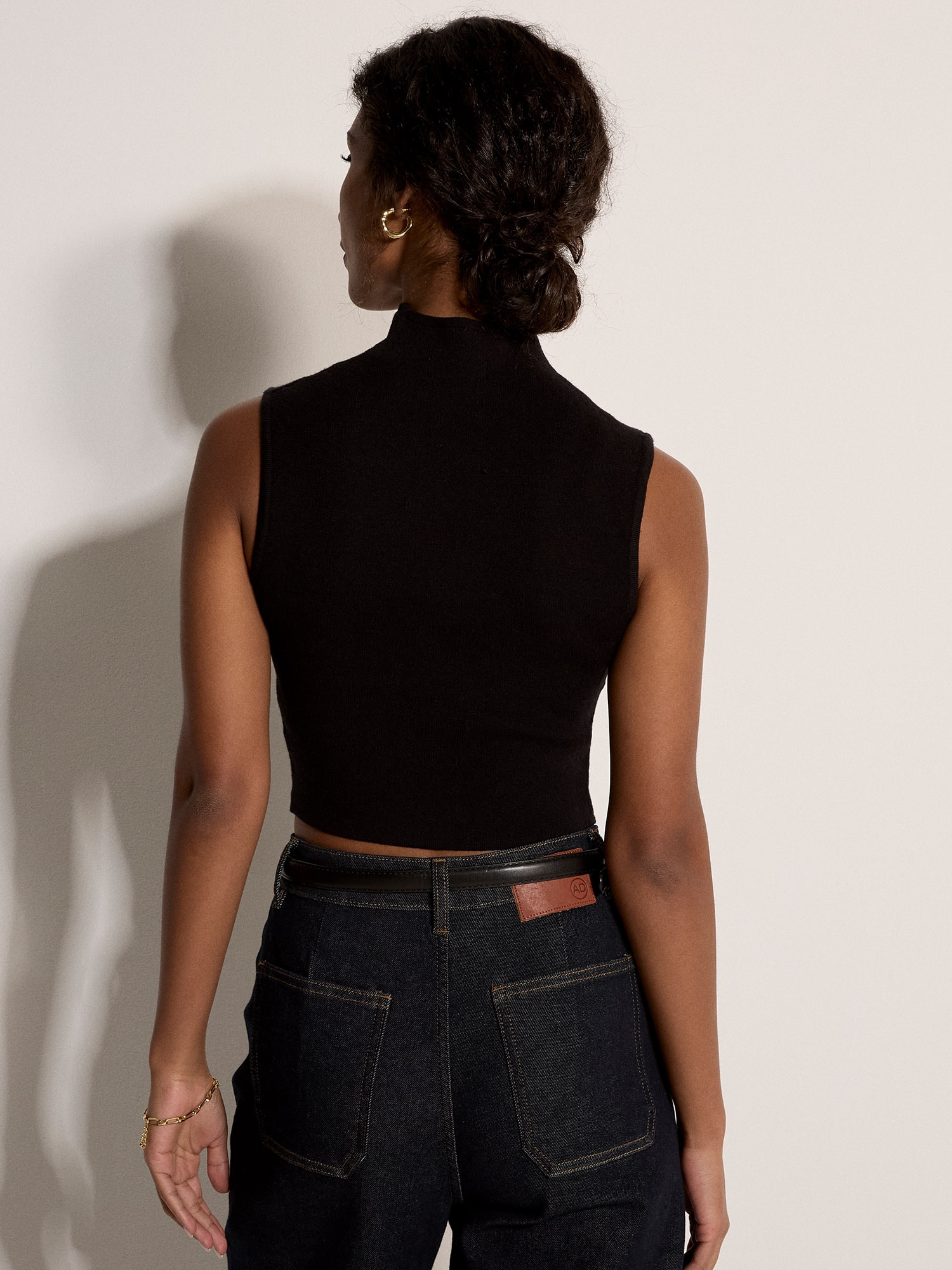 Apricot Crop-Top »Hochgeschlossenes Strick-Crop-Top« in unifarben