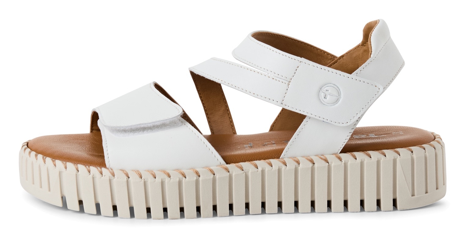 Tamaris Sandalette, Riemchensandale, Sommerschuh mit geriffelter Plateausohle