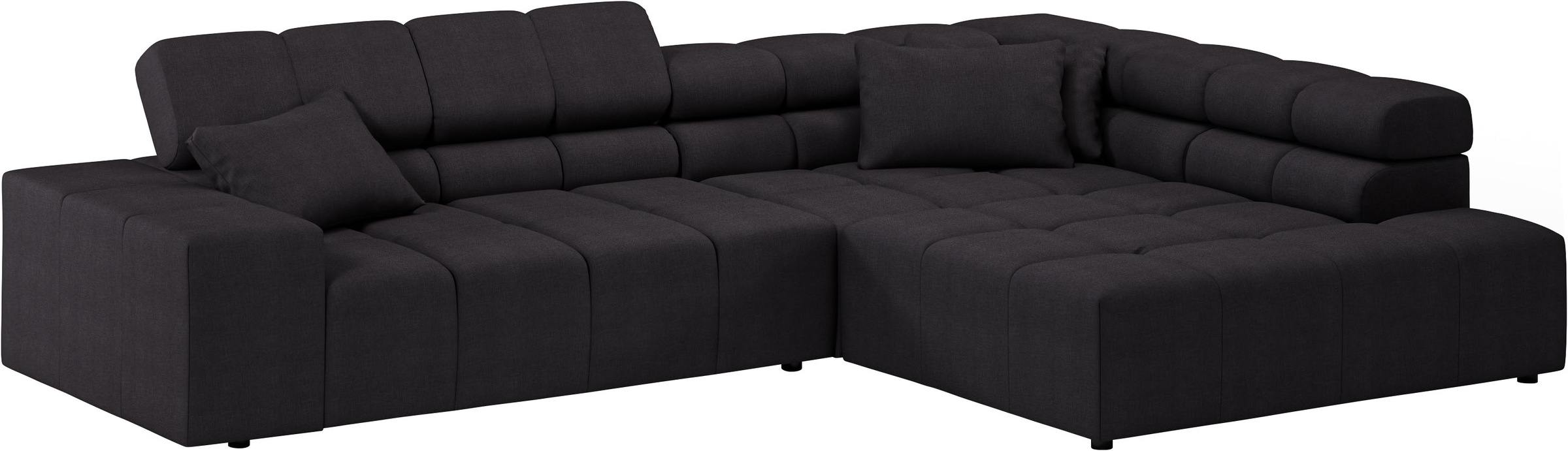 INOSIGN Ecksofa »Ancona incl. Kopfteilverstellung, Zierkissen Breite 319cm, L-Form«, wahlweise motorische Sitztiefenverstellung, auch in Cord + Easy Care