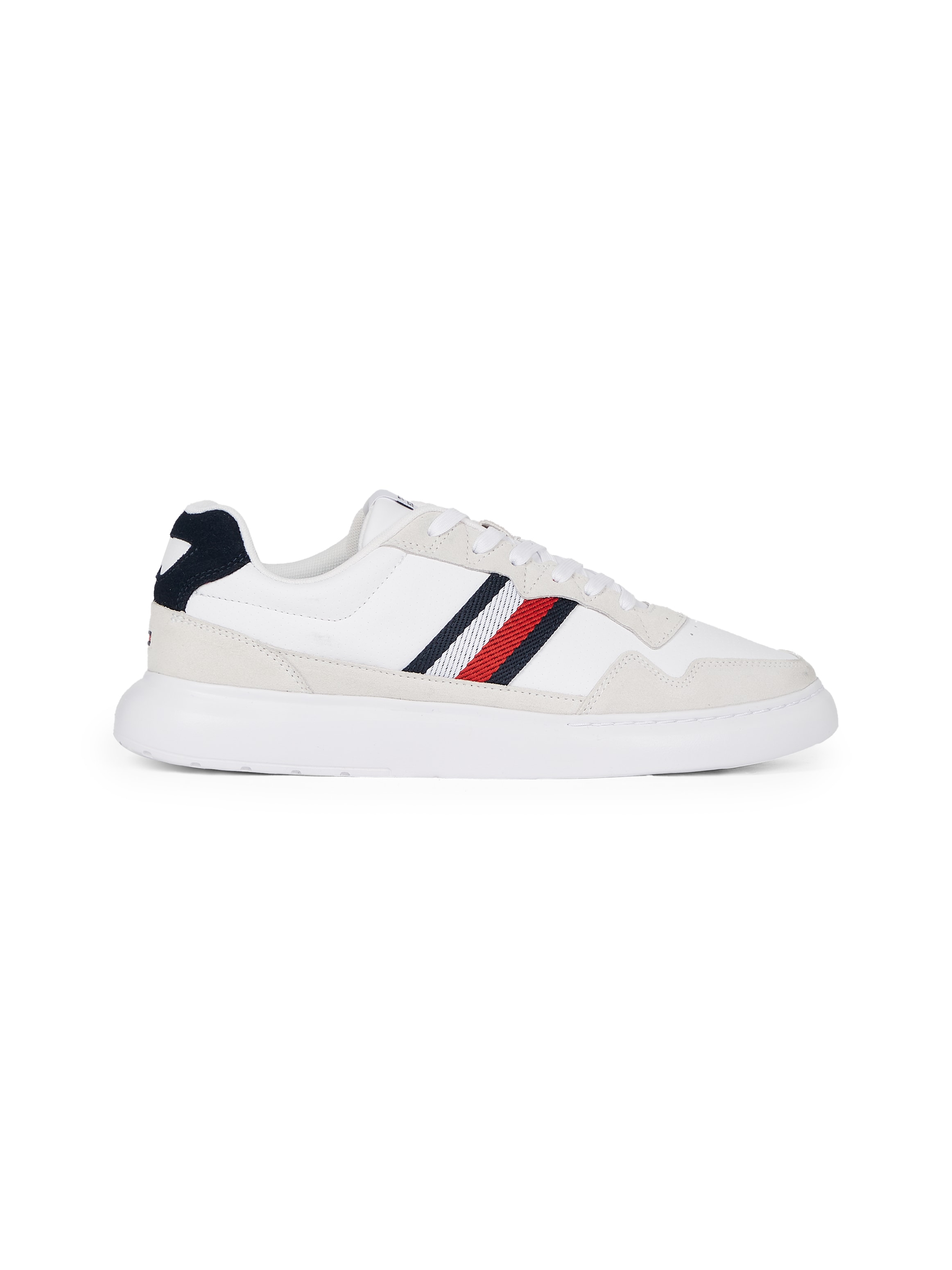 Tommy Hilfiger Sneaker »LIGHT CUPSOLE LTH MIX STRIPES«, Freizeitschuh, Halbschuh, Schnürschuh mit seitlichen Streifen
