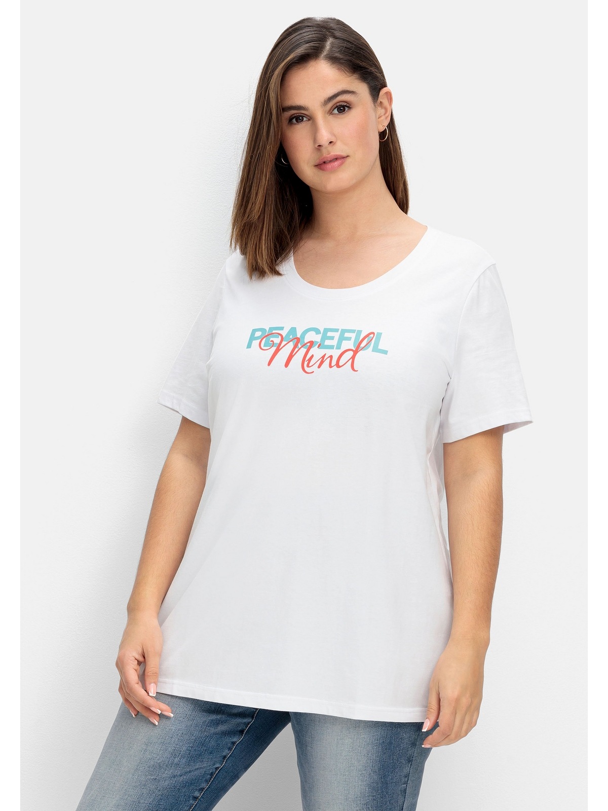 Sheego T-Shirt »Große mit kaufen Größen«, BAUR | für Statement-Frontdruck