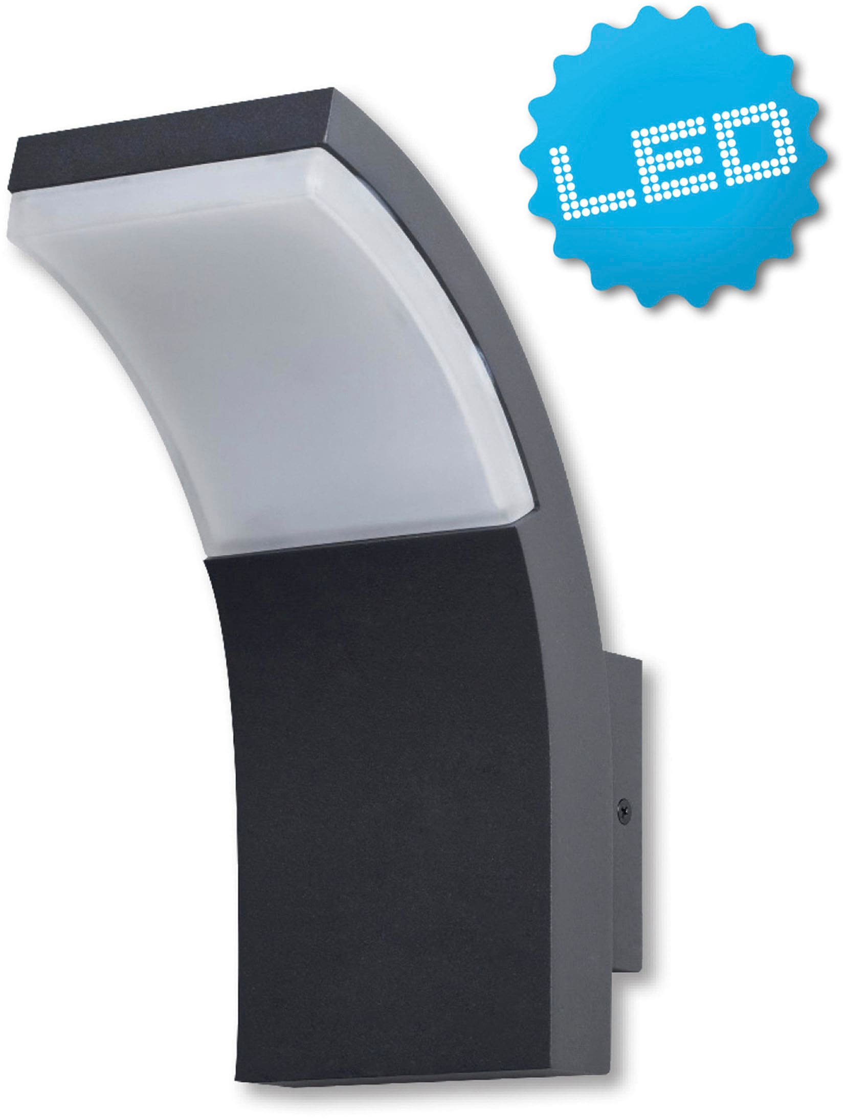 näve LED Außen-Wandleuchte »Orbis«, 1 flammig, Leuchtmittel LED-Board | LED fest integriert, Wandleuchte, Terrasse, anthrazit, Höhe: 19,8cm, LED warmweiß