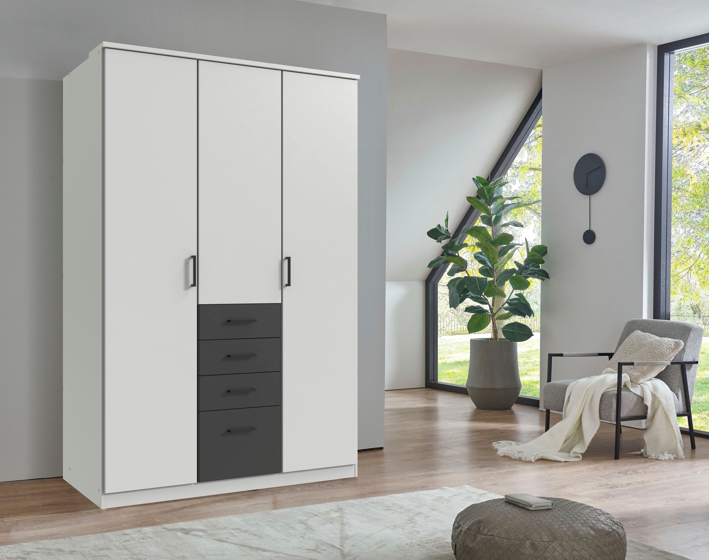 Wimex Kleiderschrank "Cottbus, in weiß oder grau modern kombiniert mit grap günstig online kaufen
