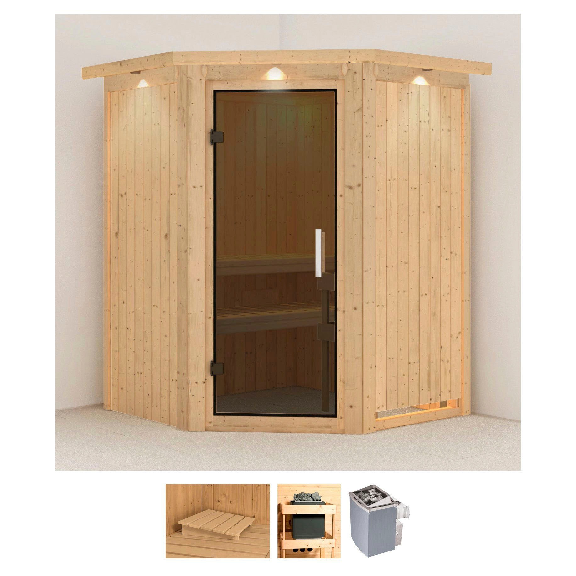 Karibu Pirtis »Liva« (Set) 9 KW-Ofen su integ...