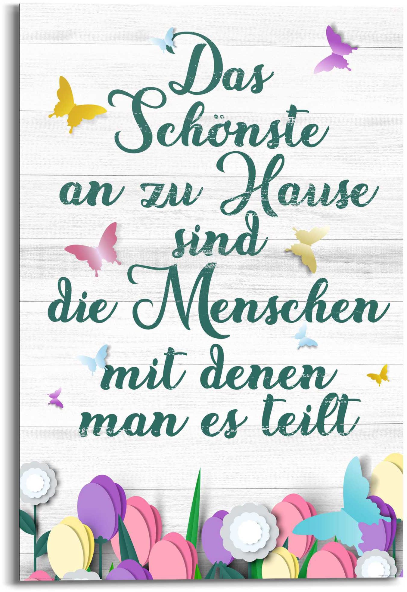 Wandbild »Wandbild Zu Hause Familien - Lebensfreude - Weisheit«, Schriftzug, (1 St.)