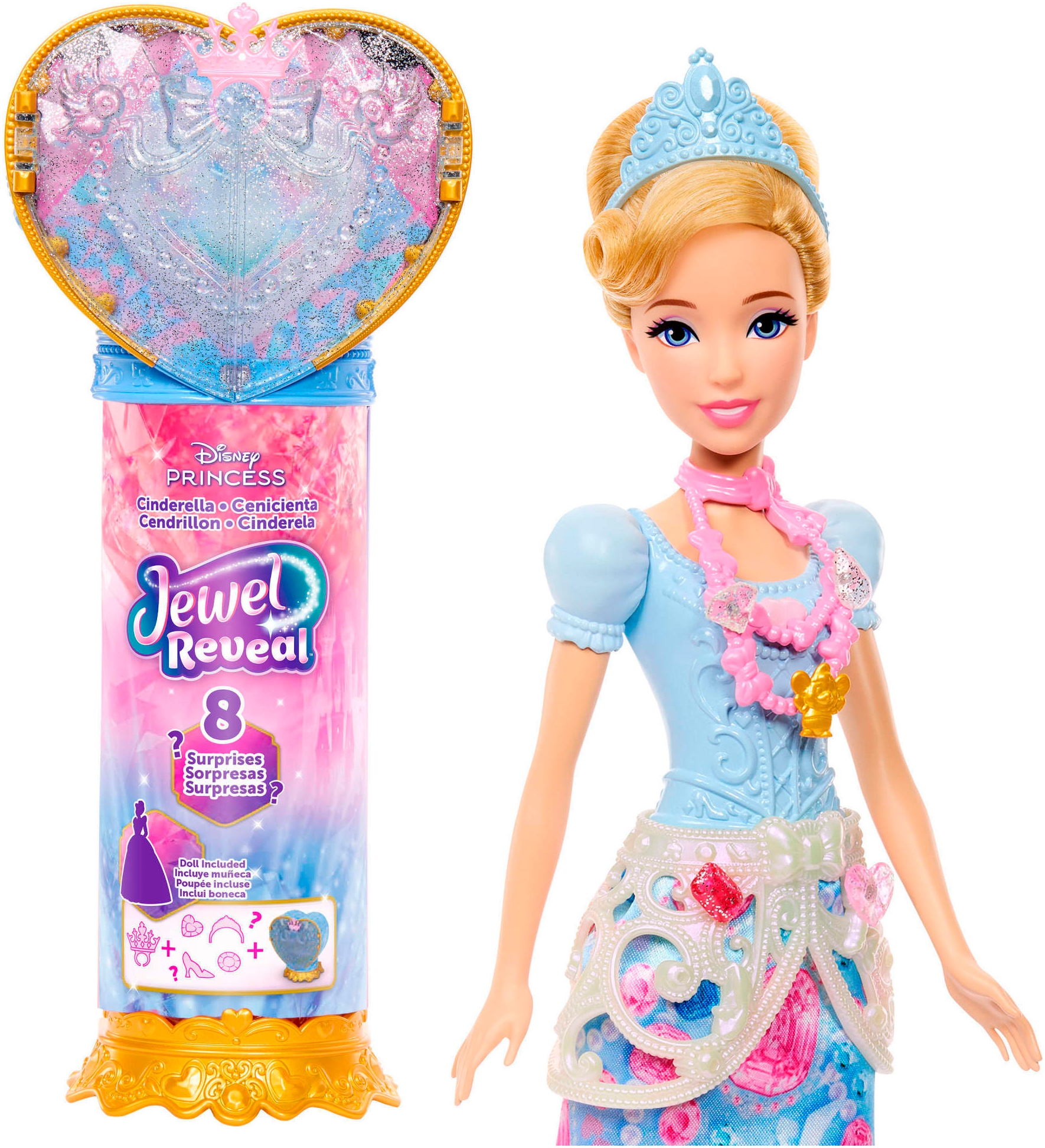 Mattel® Anziehpuppe »Disney Prinzessin, Juwel Reveal Cinderella Puppe«