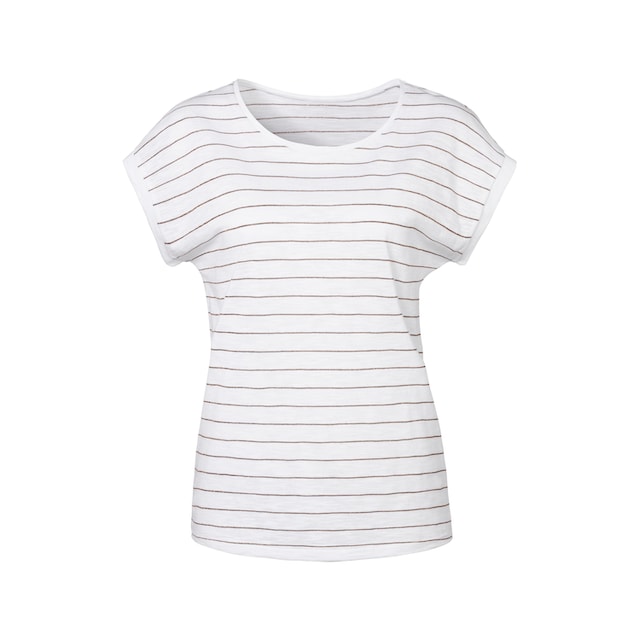 Vivance T-Shirt, (2er-Pack), mit kupferfarbenen Lurex-Streifen für  bestellen | BAUR