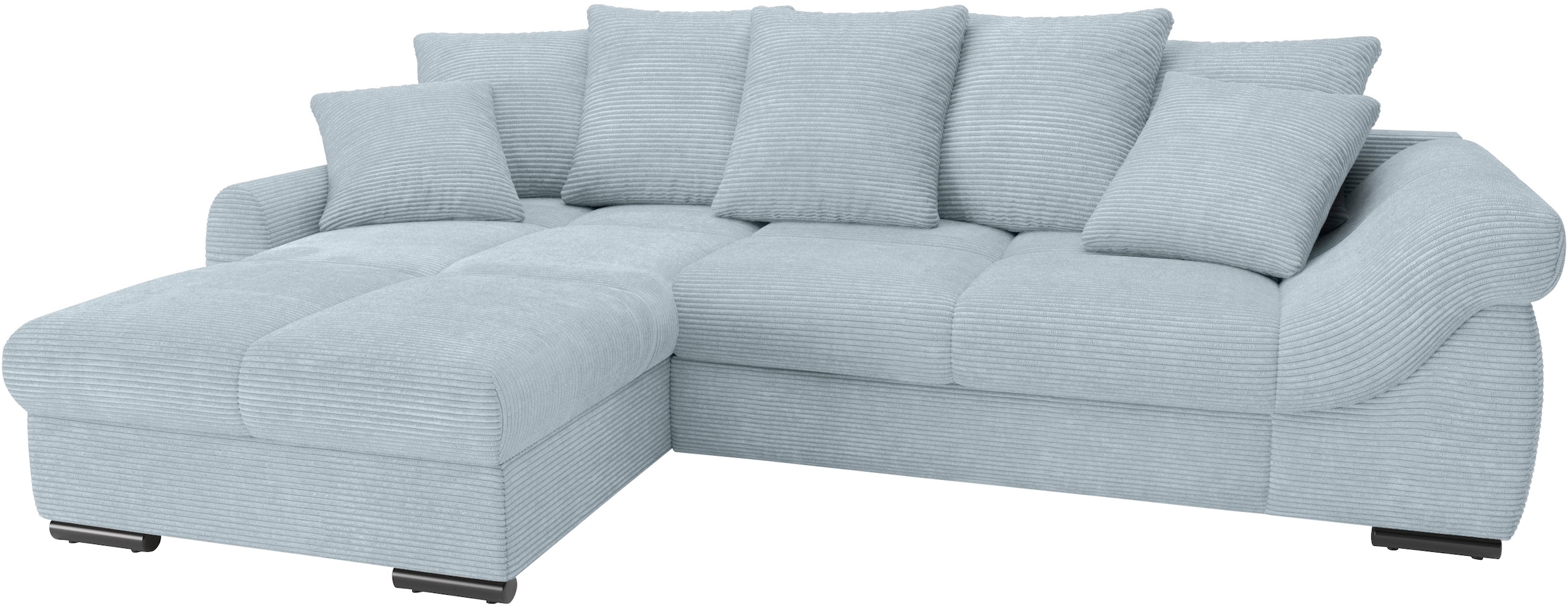 Mr. Couch Ecksofa »Livorno L-Form«, inkl. Hochschläfer-Bettauszug, XL-Bettkasten weiß beschichtet