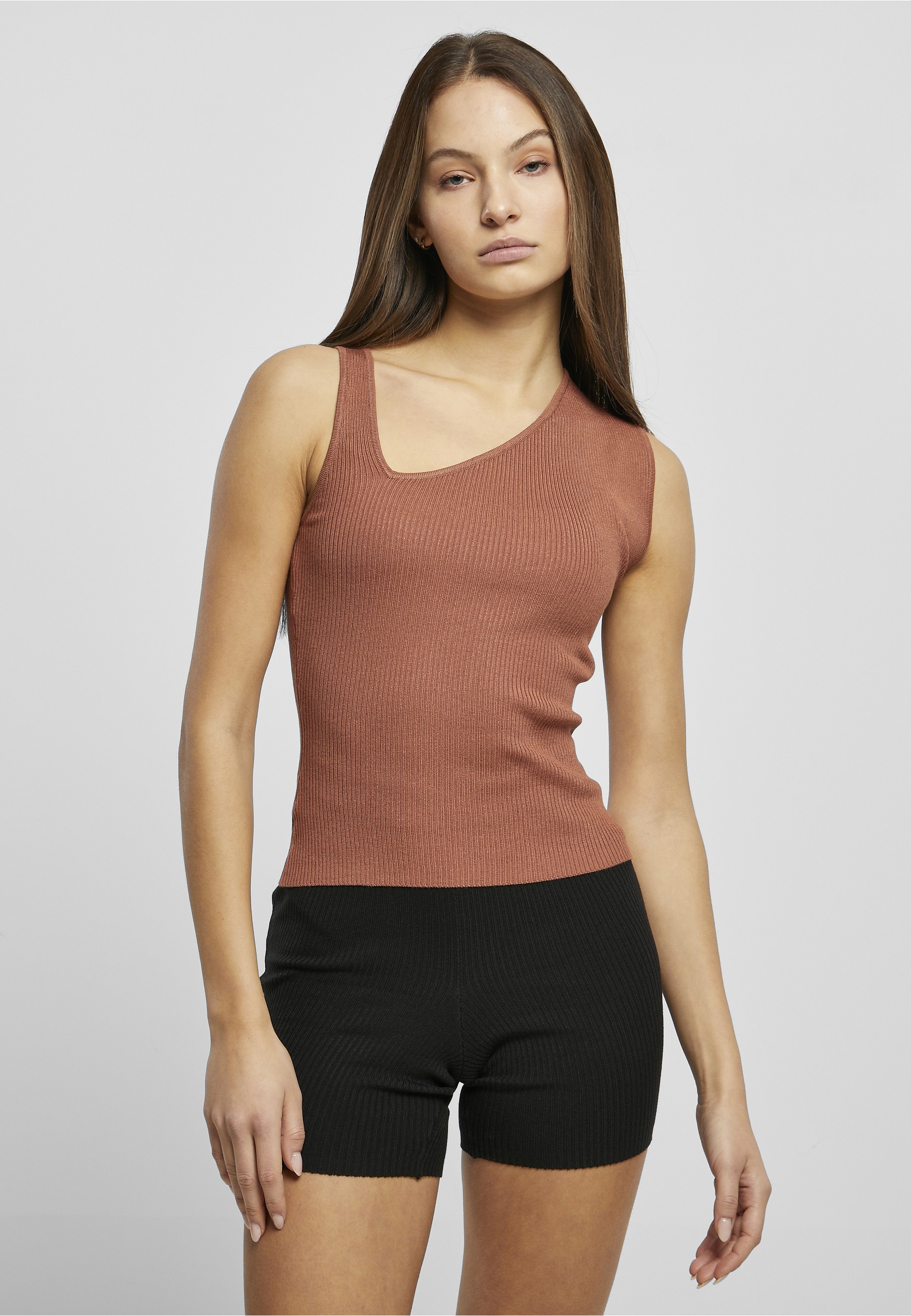 Thumbnail - URBAN CLASSICS Tanktop "Urban Classics Damen Ladies Rib Knit Asymmetric Top" 1 Stk.