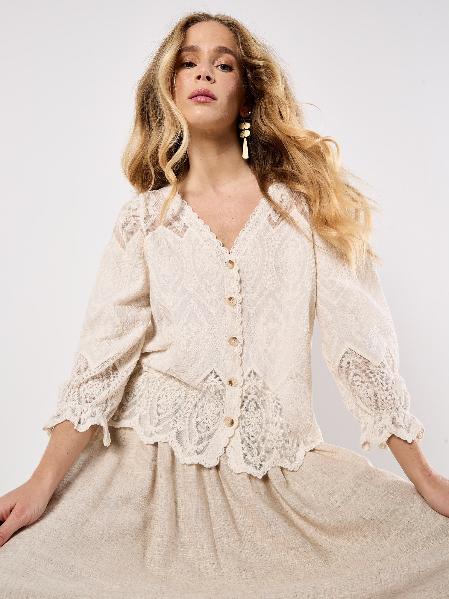 Apricot Cardigan »Bluse« mit Stickerei