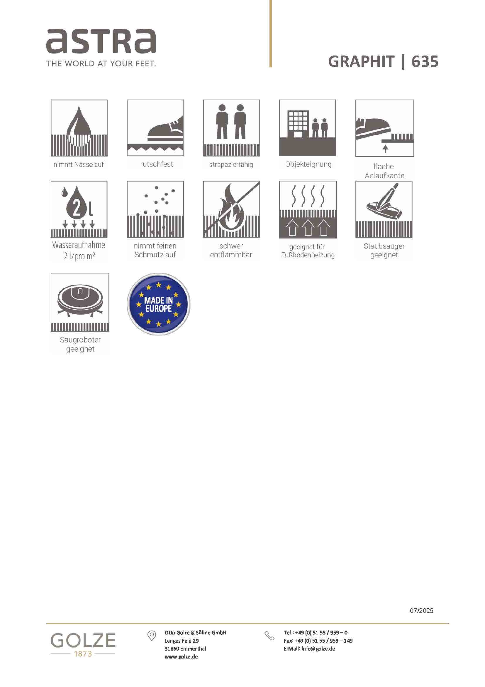 ASTRA Fußmatte »Graphit 635« rechteckig 8 mm Höhe Schmutzfangmatte, In -und Outdoor geeignet