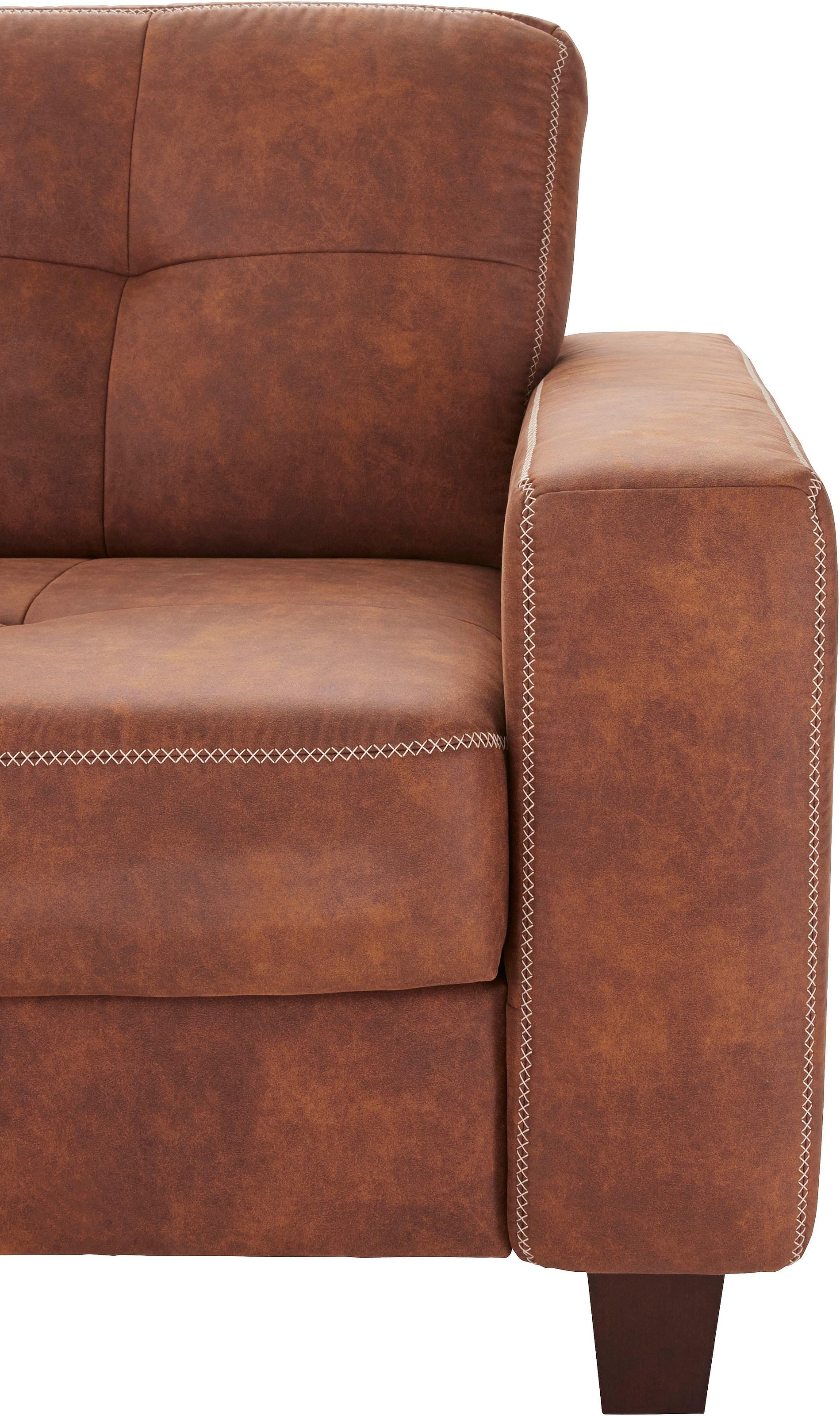 Places of Style Ecksofa »Varese L-Form«, wahlweise mit Bettfunktion und Vorziehfunktion